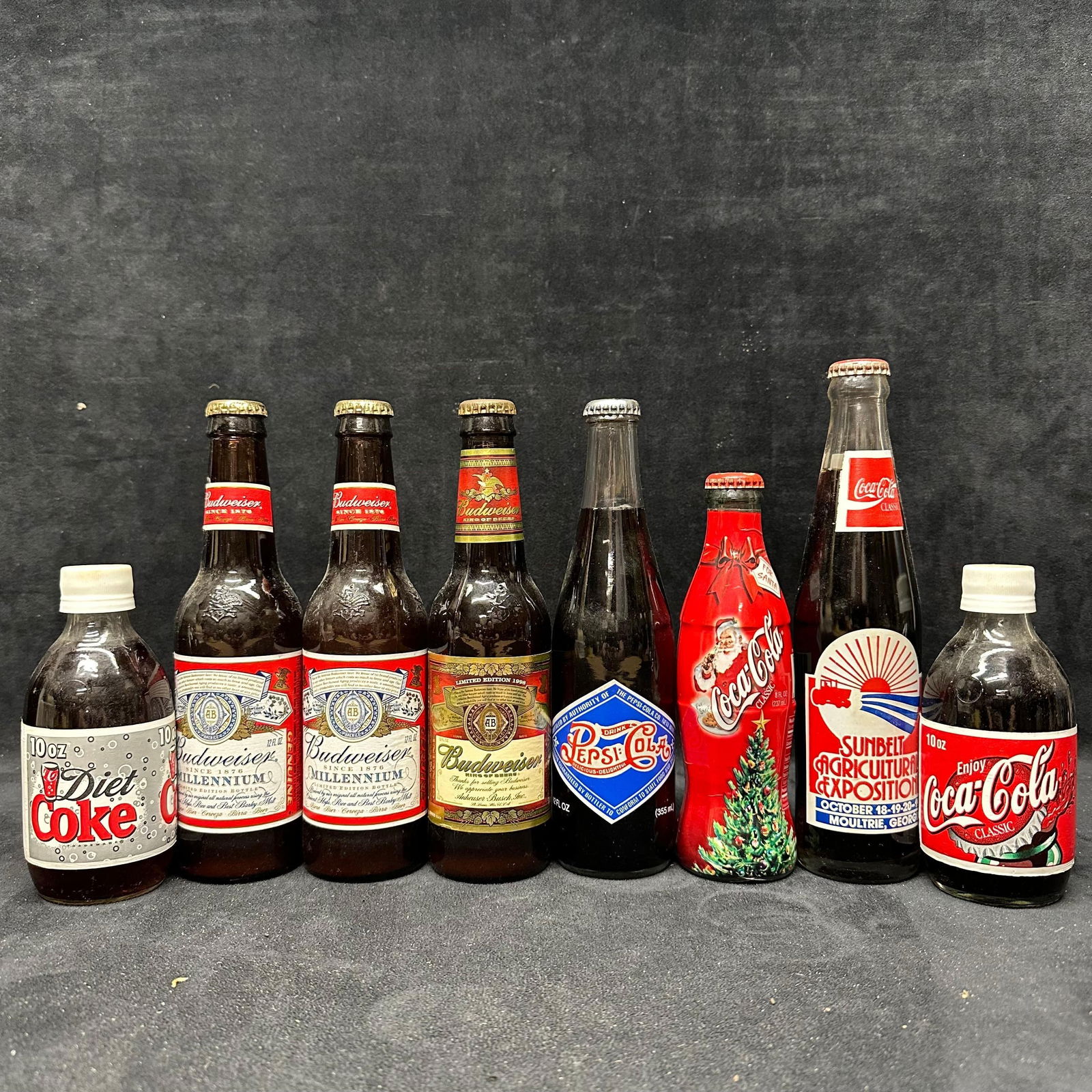 Assorted Vintage Soda and Beer Bottles Coca Cola Pepsi and Budweiser Eight (1 of 5)