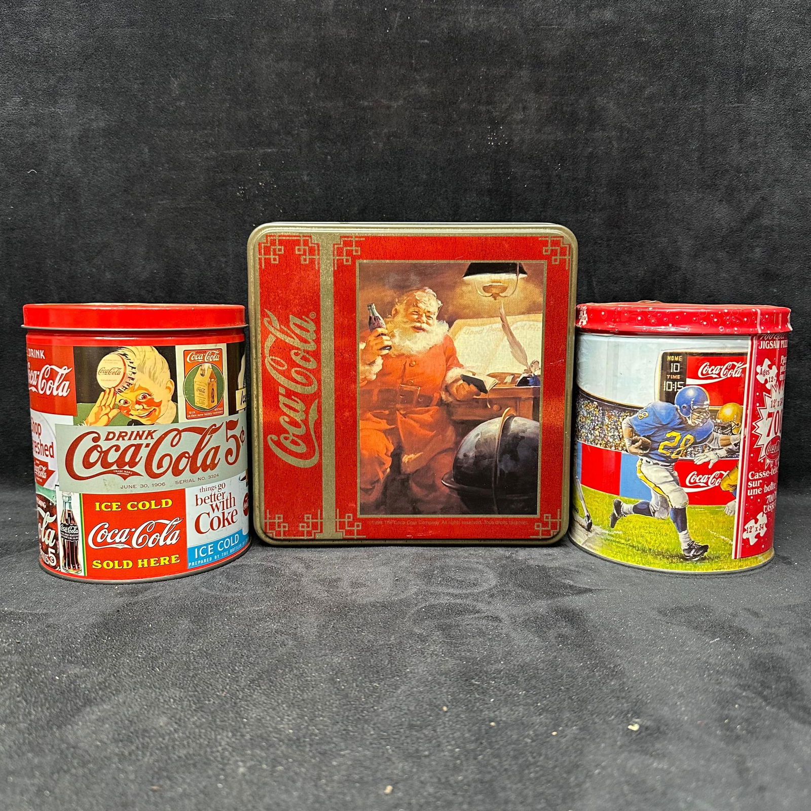 Lot of Coca Cola Tin Puzzle Containers with Puzzles (1 of 3)