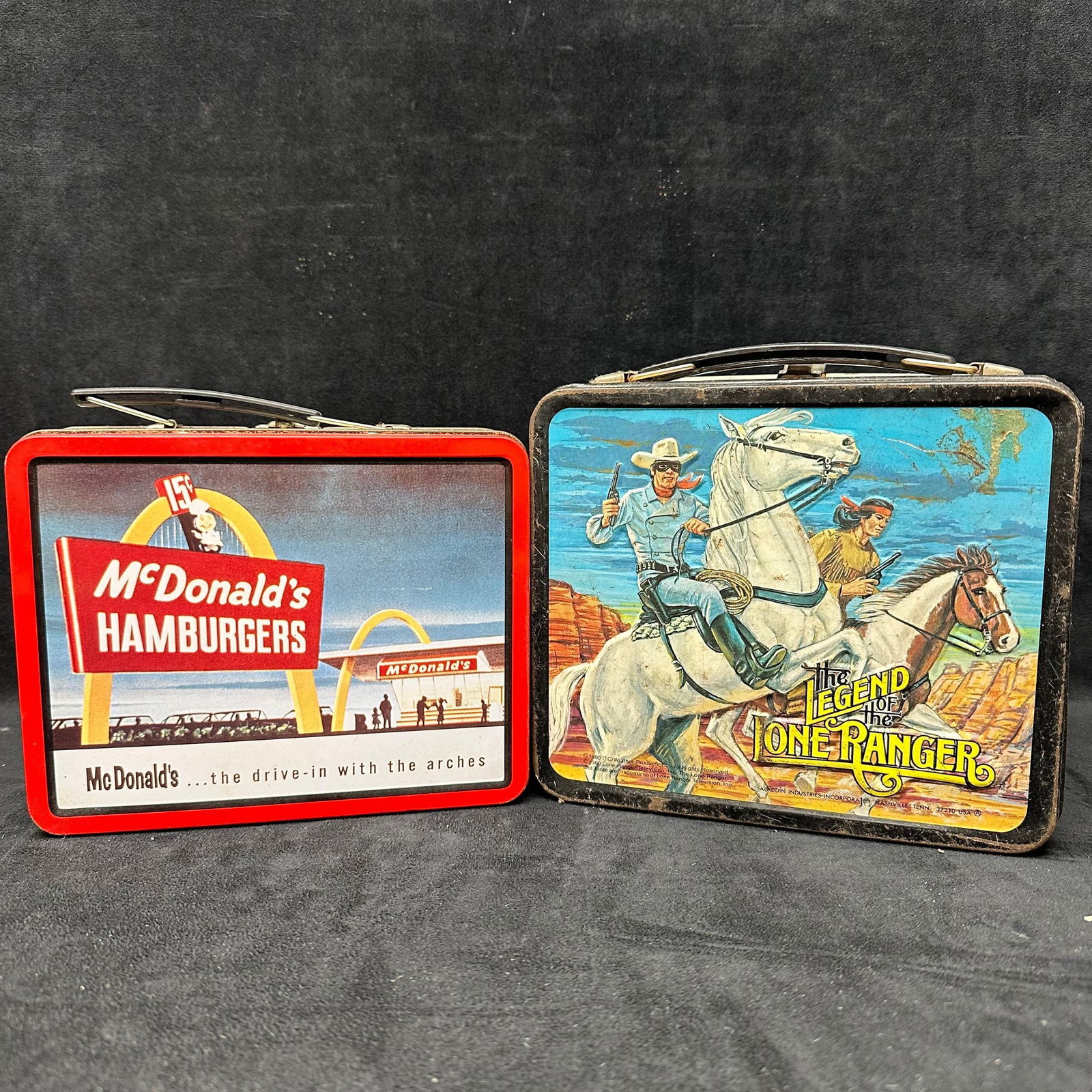 Metal Lunch Boxes McDonald’s Hamburgers and The Lone Ranger Set (1 of 4)