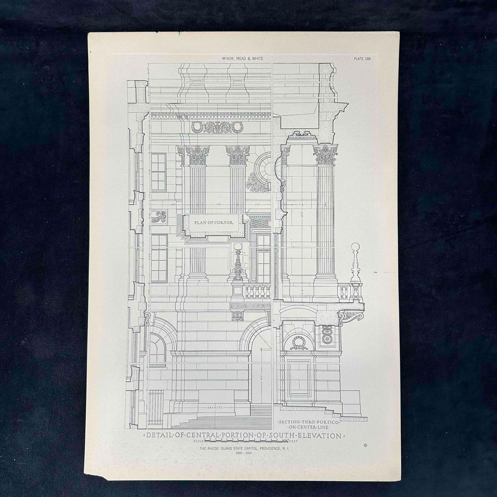 Architectural Print McKim Mead & White Rhode Island State Capitol Providence RI (1 of 8)