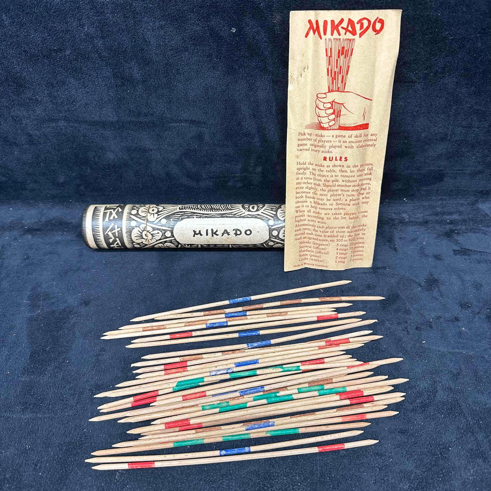 Mikado Classic Asian Childhood Game Pick Up Sticks Western Germany (1 of 7)