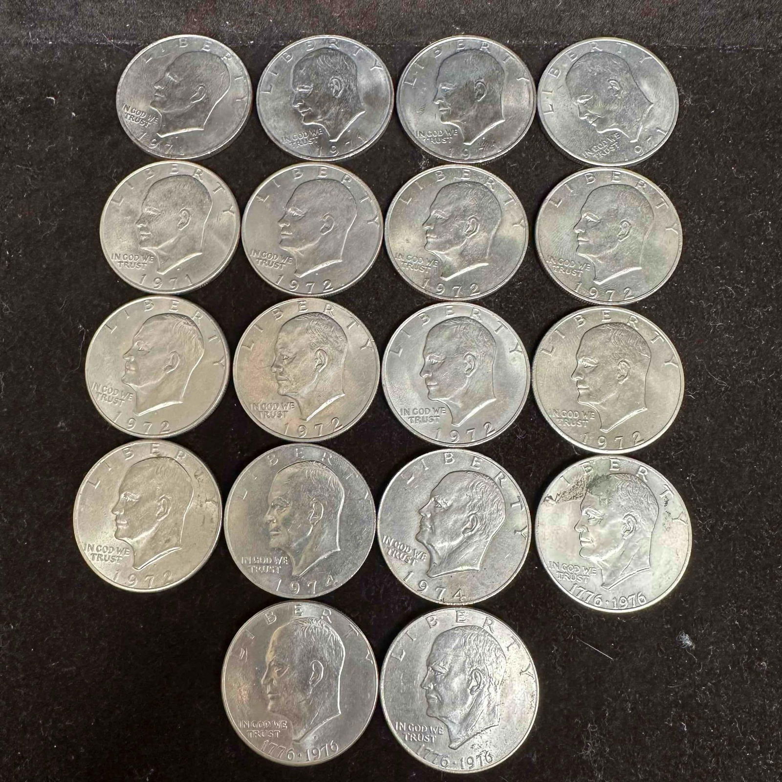 Eisenhower Dollar Coin Collection Eighteen Coins Set 1971-76 Bicentennial (1 of 7)