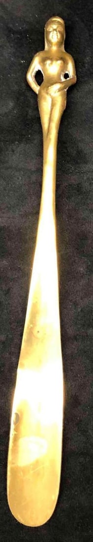 Large Vintage Brass Woman Figure Shoe Horn (1 of 7)