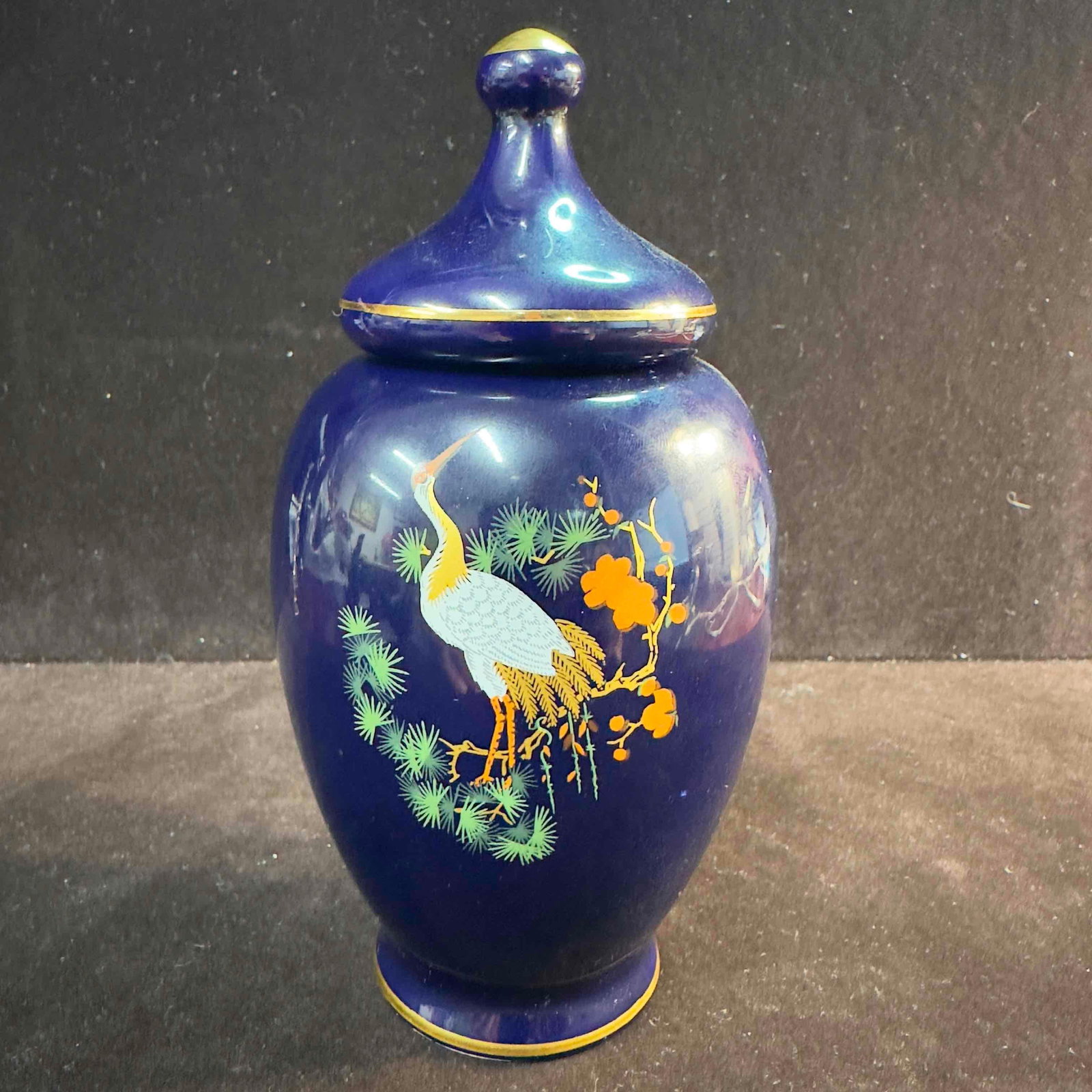 Oro Zecchino Keramos Vase Italian Porcelain Blue Art Deco (1 of 10)