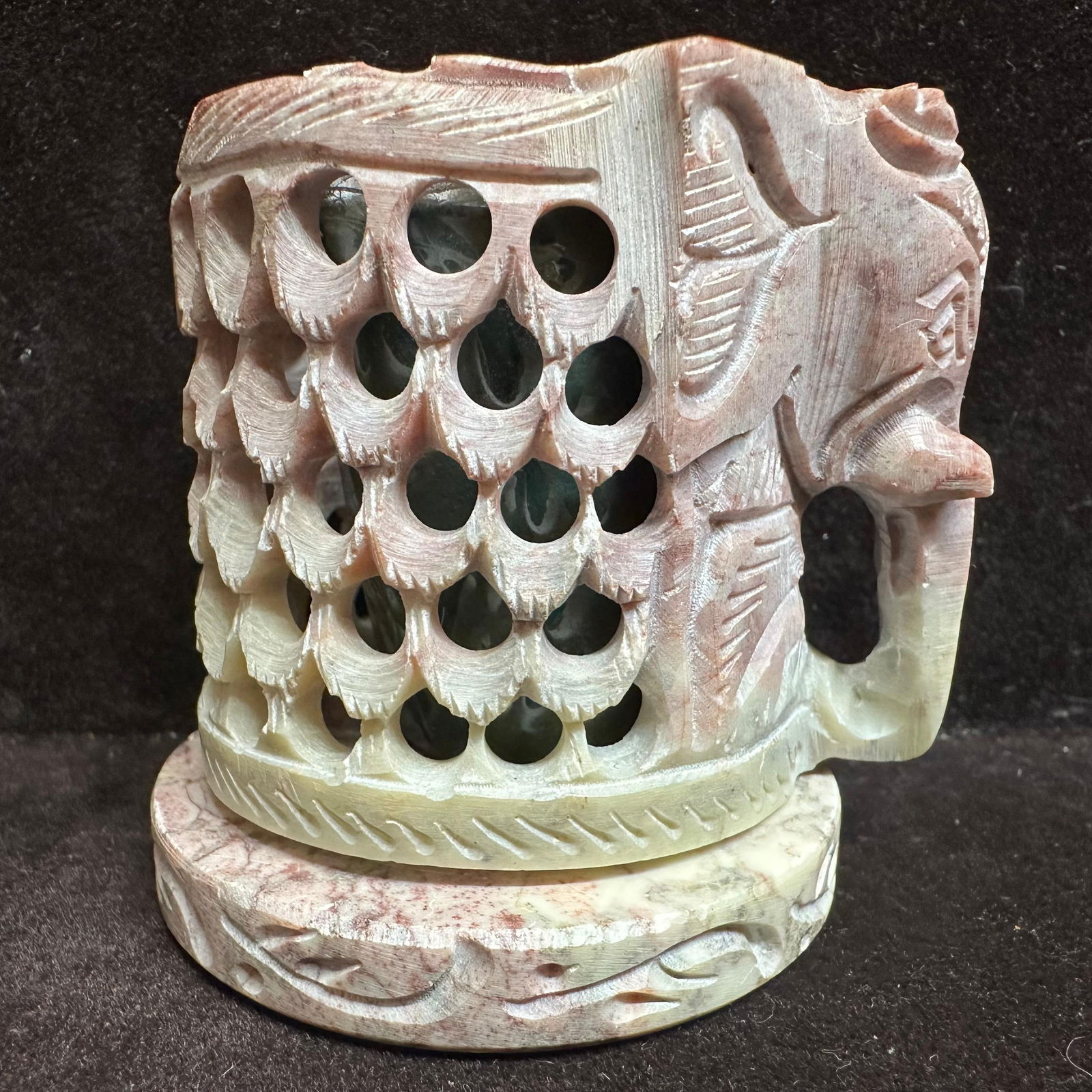 Carved Soapstone Elephant Incense Burner with Lid and Cones (1 of 7)