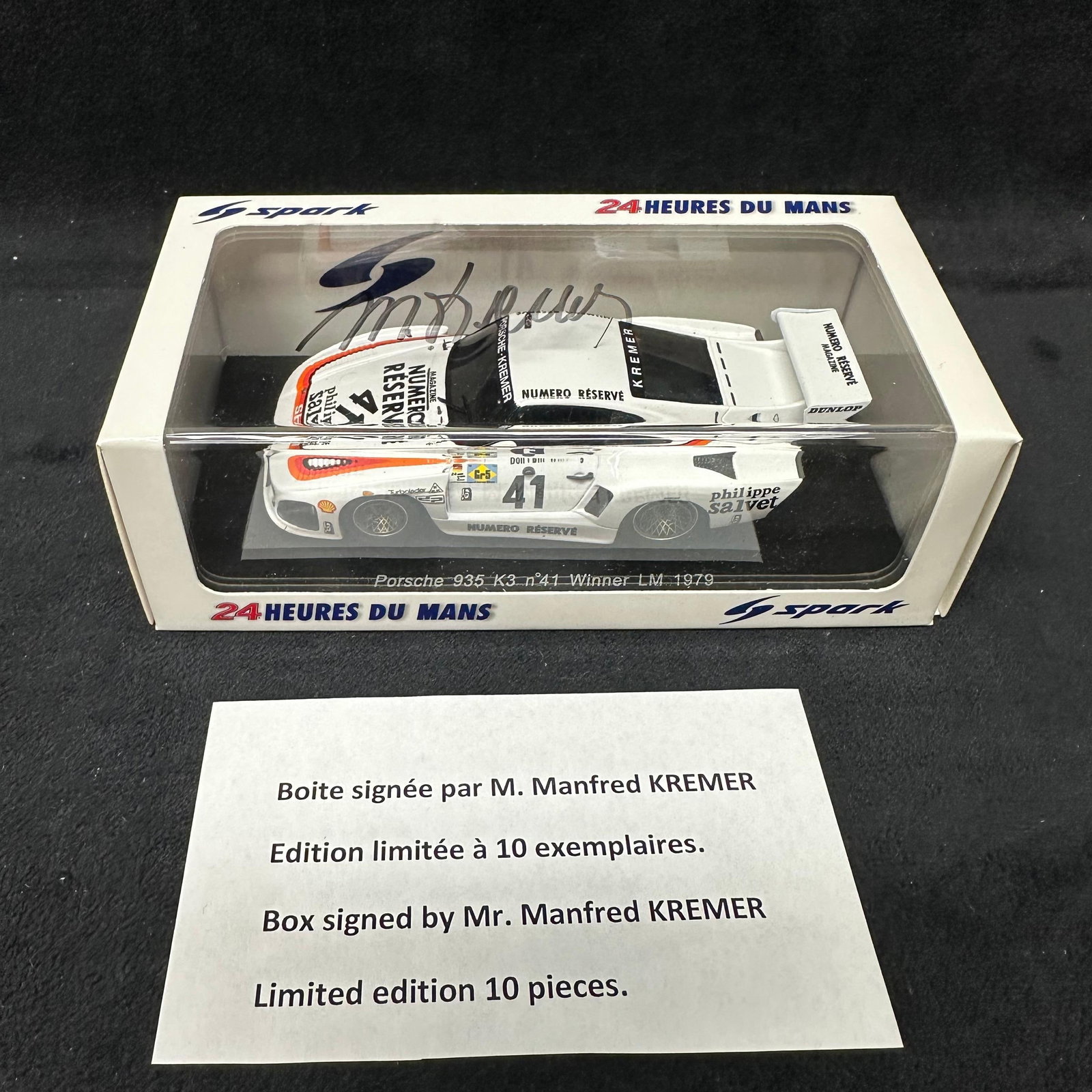 Spark Porsche 935 K3 No. 41 Winner 24 Hours of Le Mans 1979 Signed by Manfred Kremer (1 of 7)