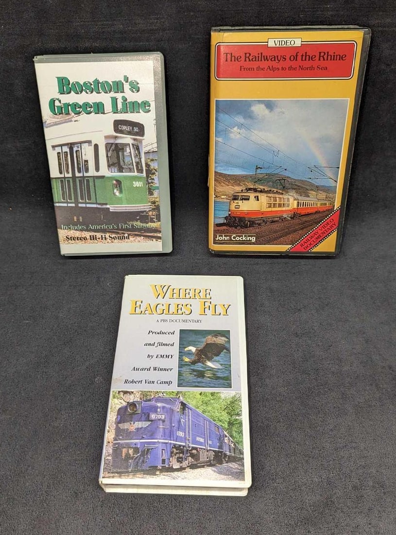 3 Boston Green Line Railways Of The Rhine Where Eagles Fly Railroad VHS (1 of 10)