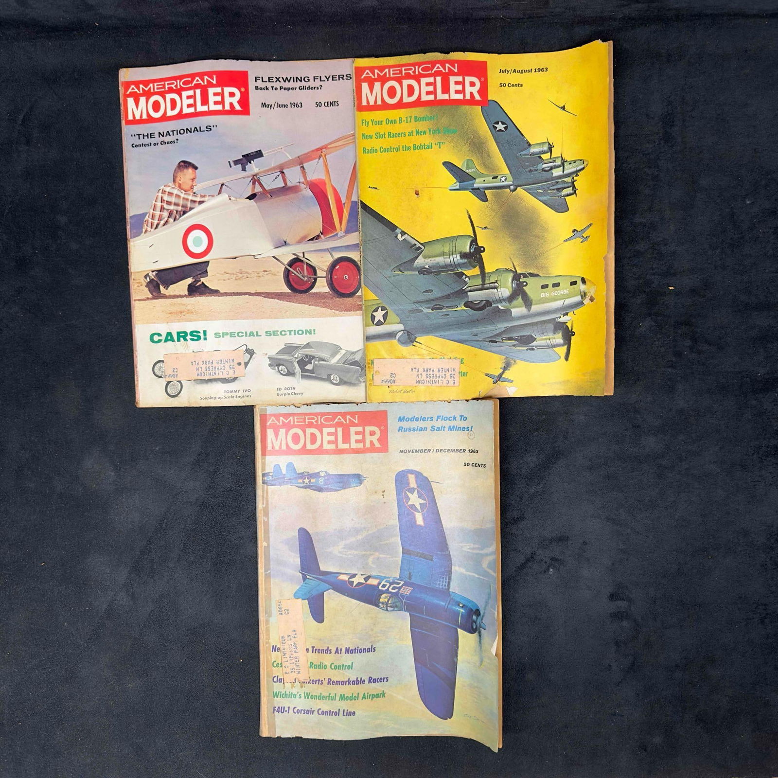 American Modeler Magazine 1963 Lot of 3 Three Magazines Collection Set (1 of 4)