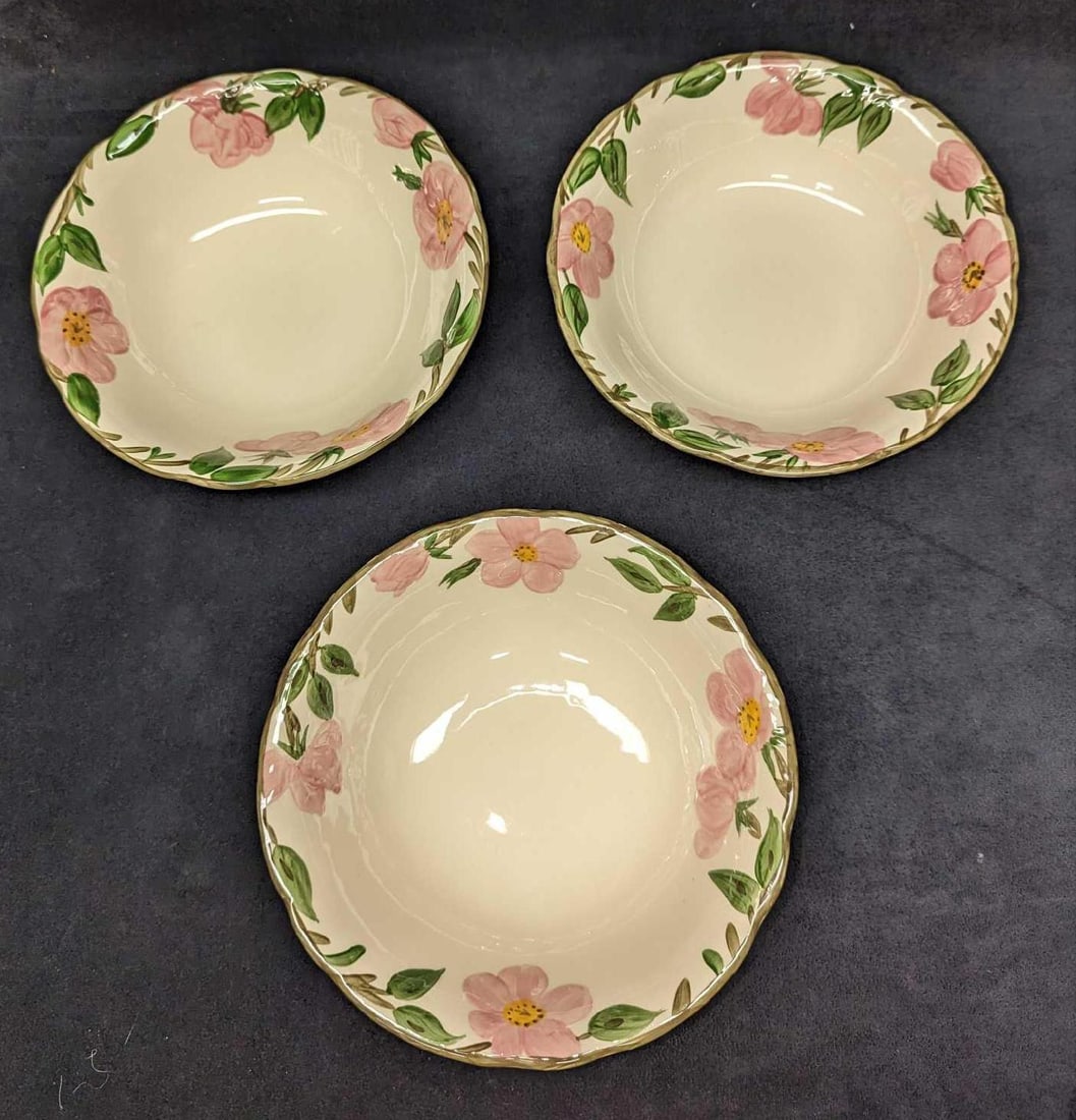 3 Retired Franciscan Desert Rose 8" Round Vegetable Bowls (1 of 8)