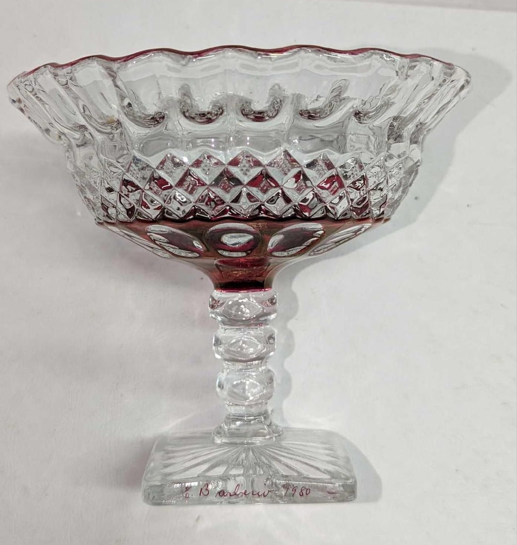 Vintage Signed Westmoreland Wakefield Ruffled Compote (1 of 8)