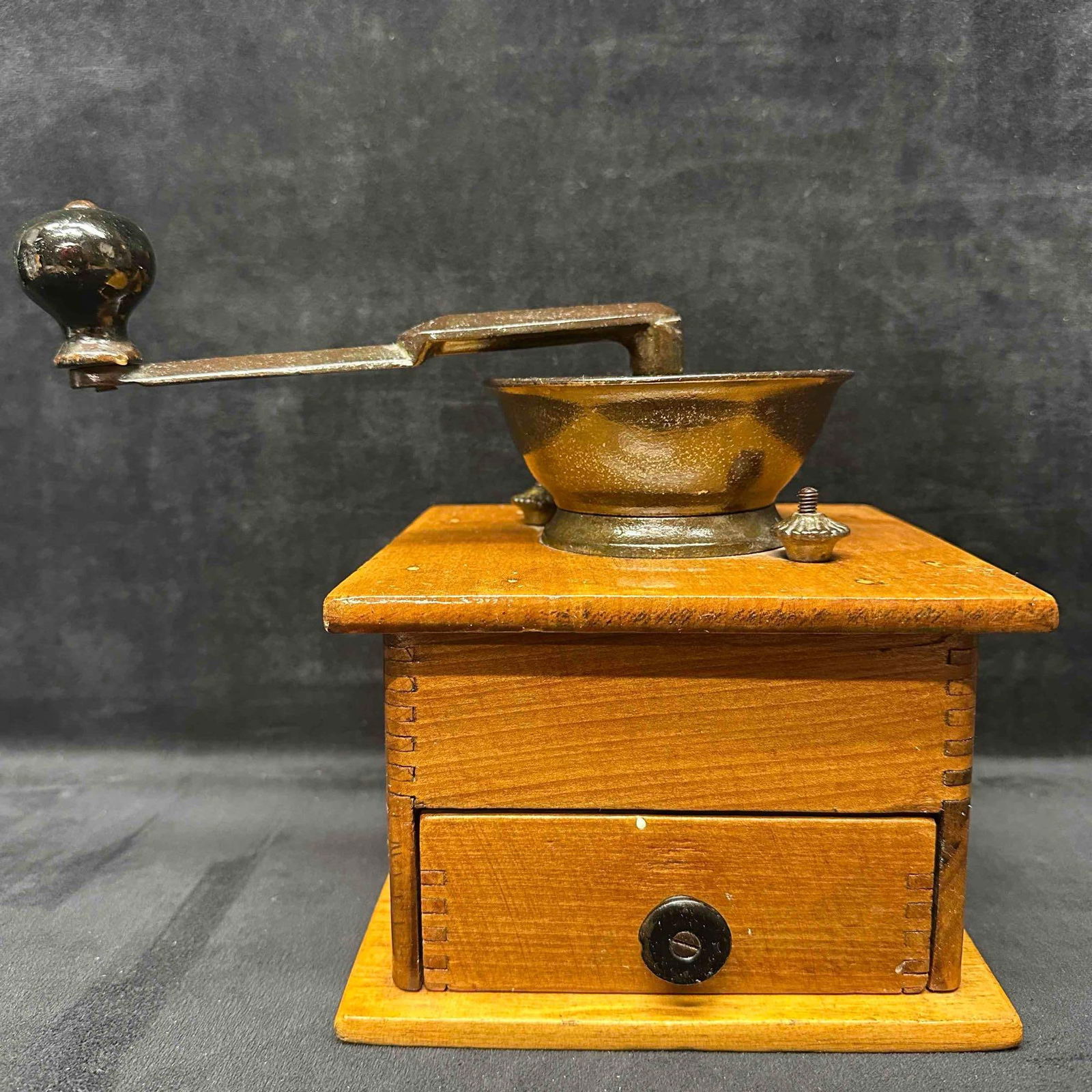 Vintage Wooden Hand Crank Wood Coffee Grinder (1 of 6)