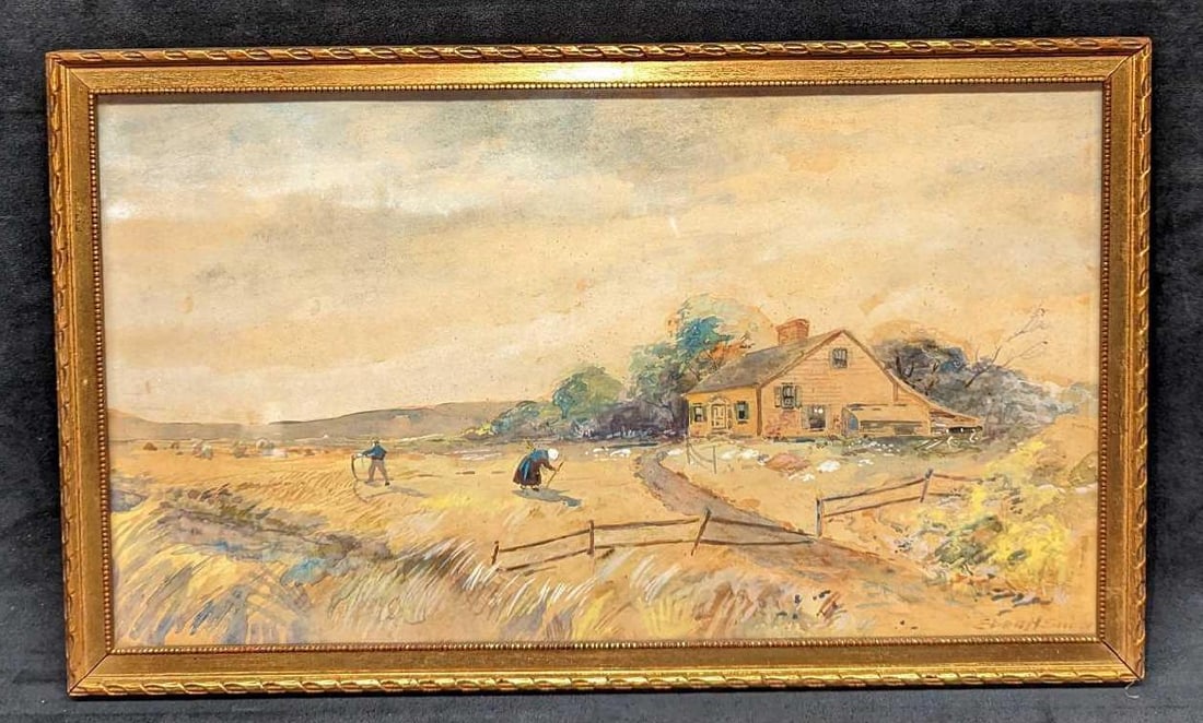 Eben H. Snow Original Watercolor Farming Scene (1 of 7)