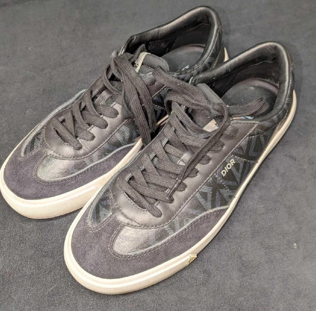 Christian Dior CD Diamond Black Men's Size 9 Sneakers B101 (1 of 6)