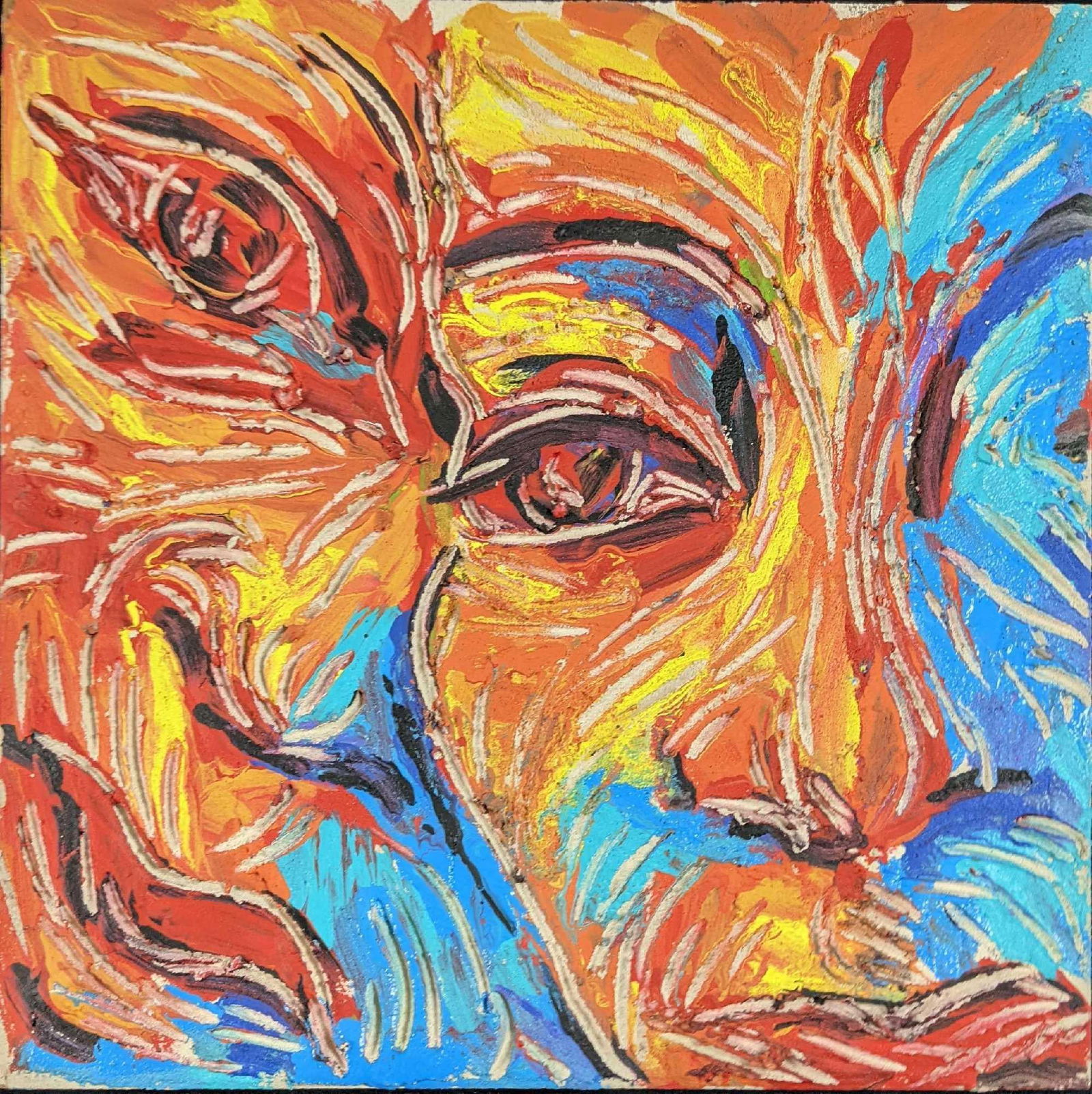 Joulia Vitaliy Carved Fresco on Masonite (1 of 4)