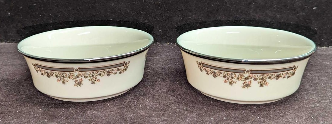 2 Retired Lenox Fine China Lace Point Cereal Bowl B (1 of 7)