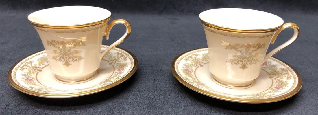 Lenox "Castle Garden" Gold Trim Cup & Saucer (4 pc) (1 of 9)