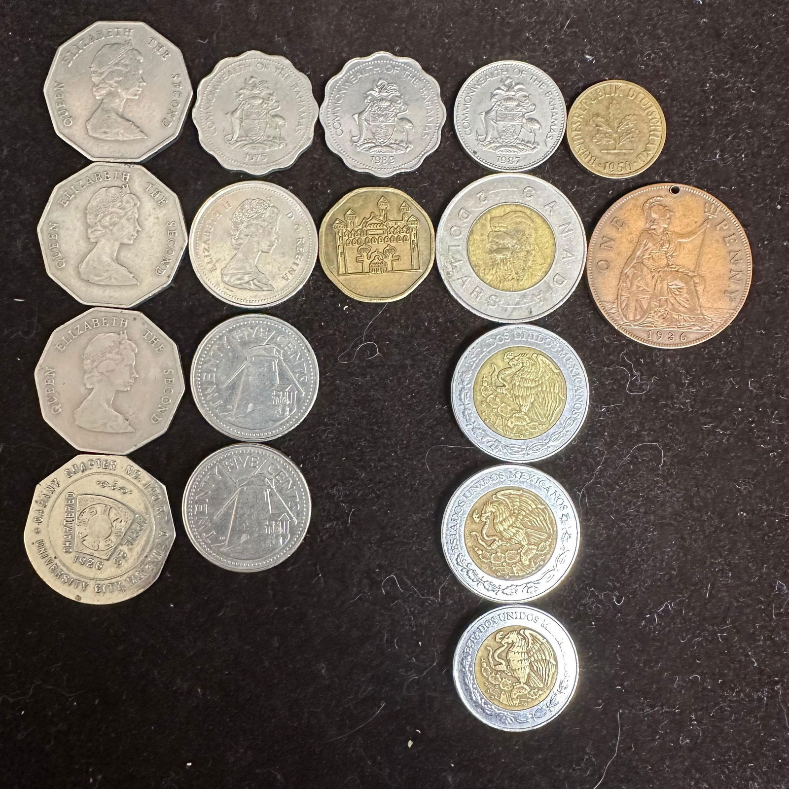 Mixed World Coin Lot British Caribbean Mexico Canada and Netherlands Assortment (1 of 7)