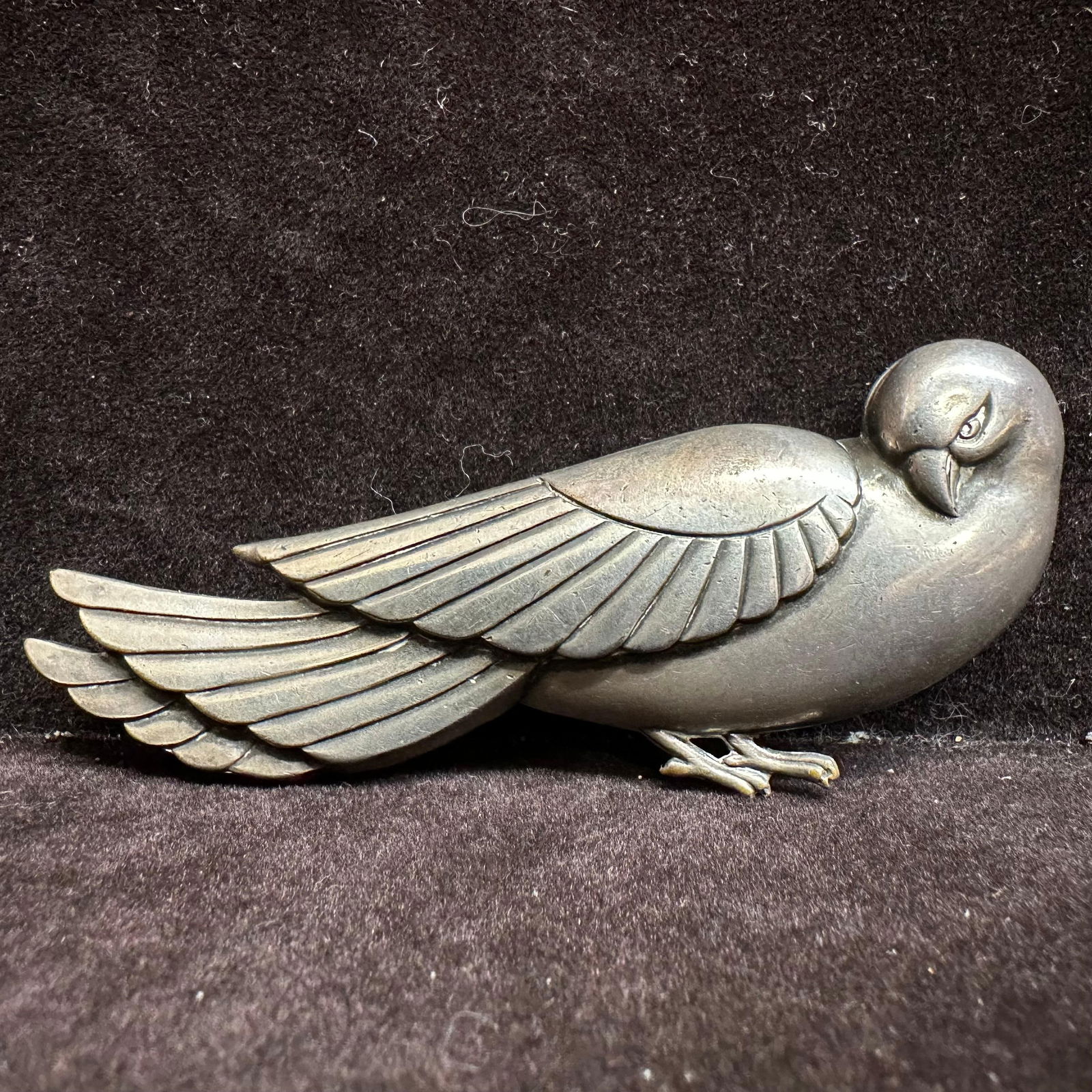 Silver Plated Coro Norseland Style After Dove Brooch Large (1 of 5)