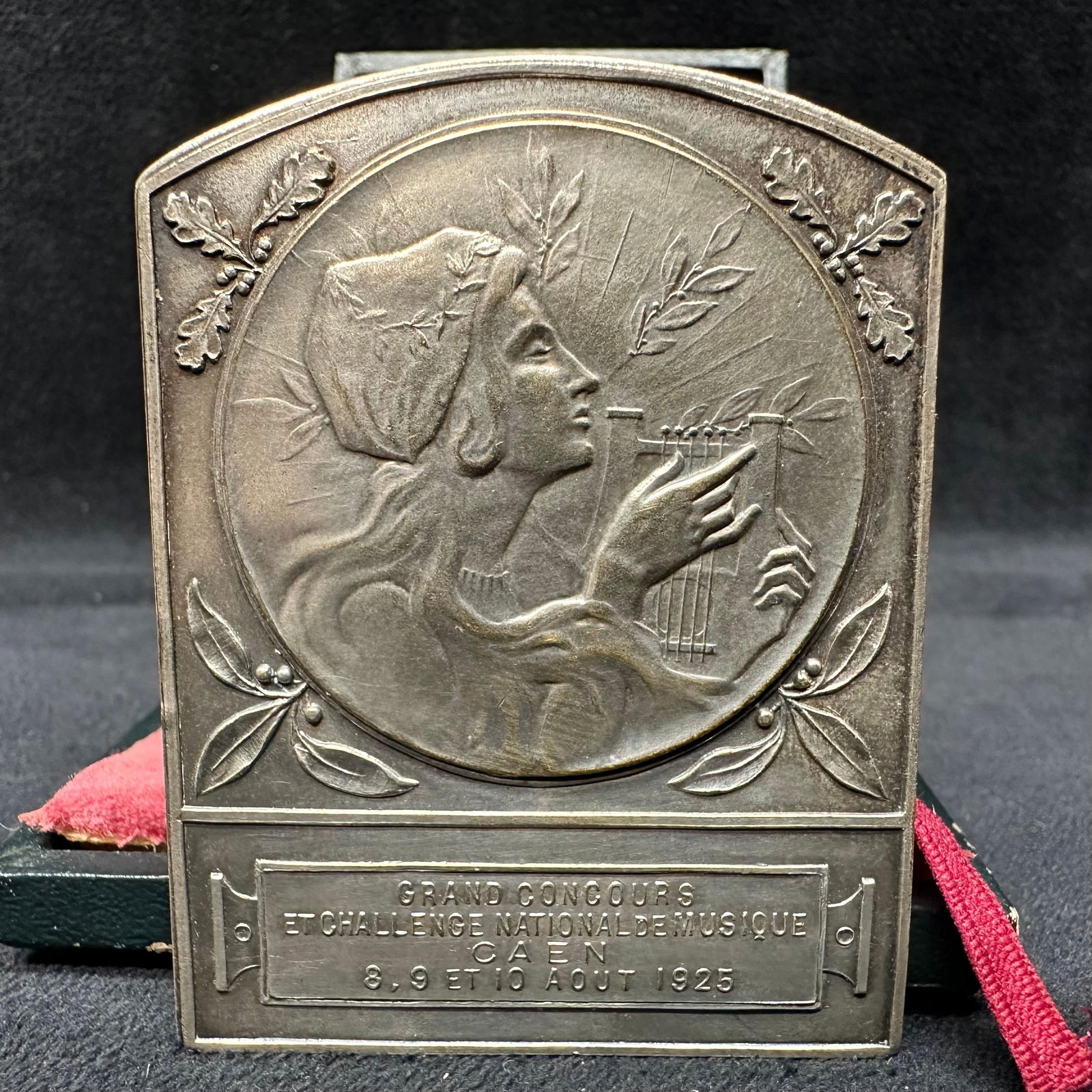 French Art Nouveau Bronze Medal Plaque Grand Concours de Musique Margueritat Paris (1 of 8)