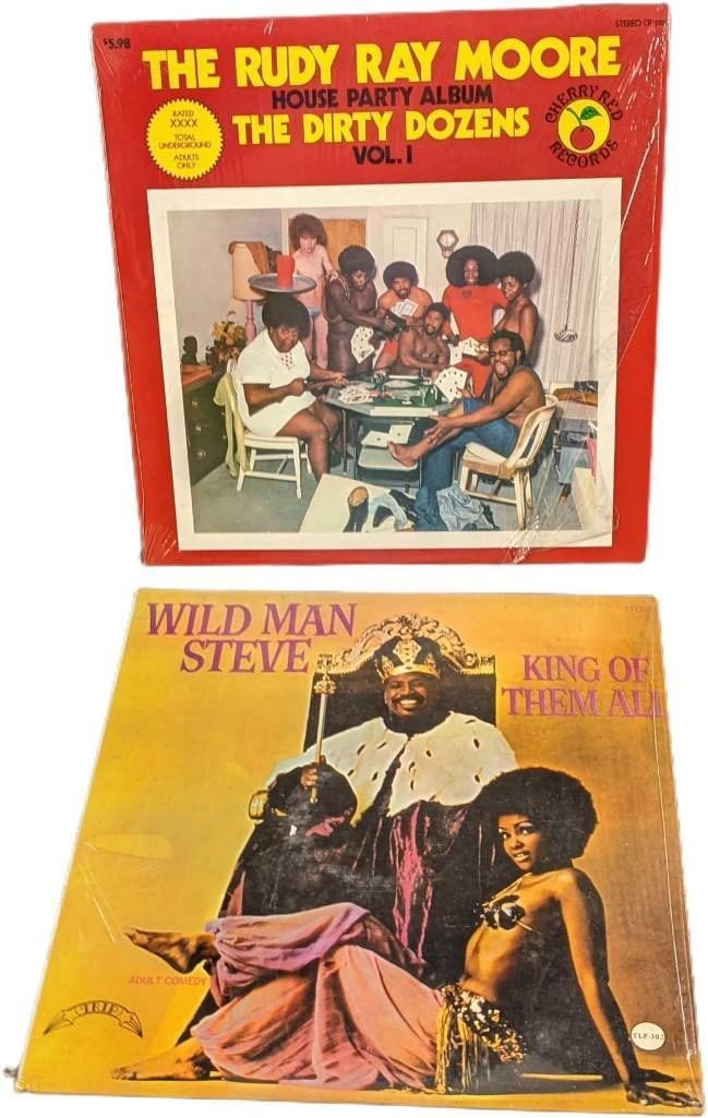 Two Vintage Wild Man Steve & Rudy Ray Moore LP Records (1 of 6)