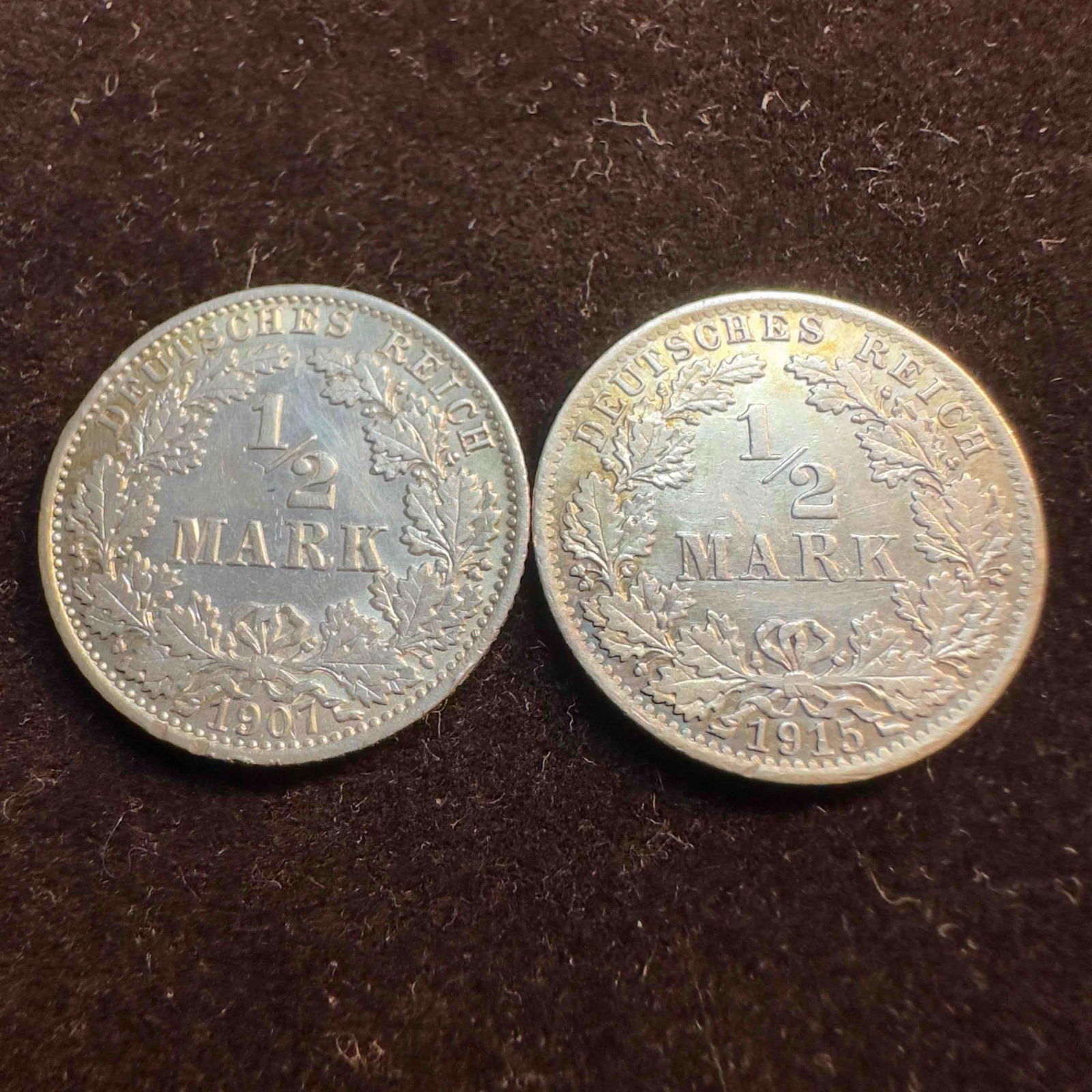 German Empire 1/2 Mark Silver Coins Set Deutsches Reich Coin Collection B: These coins have been tested and researched to the best of our ability prior to listing. Please reference all photos for full details, as they are a part of the condition. DETAILS: Metal - 0.900 Silv