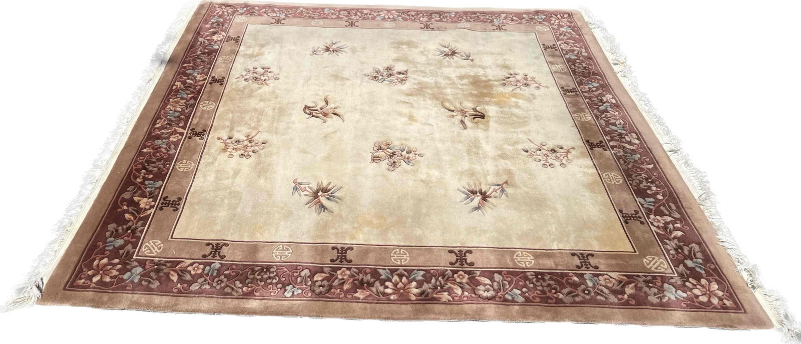 Large Chinese Art Deco Beige Rug (1 of 20)