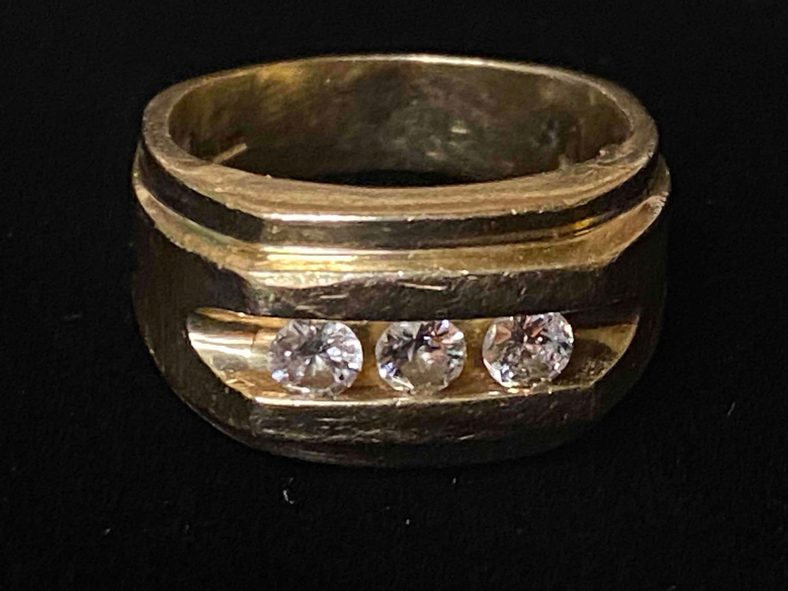 Vintage Men's 14K Gold Channel-Set Diamond Ring (1 of 7)