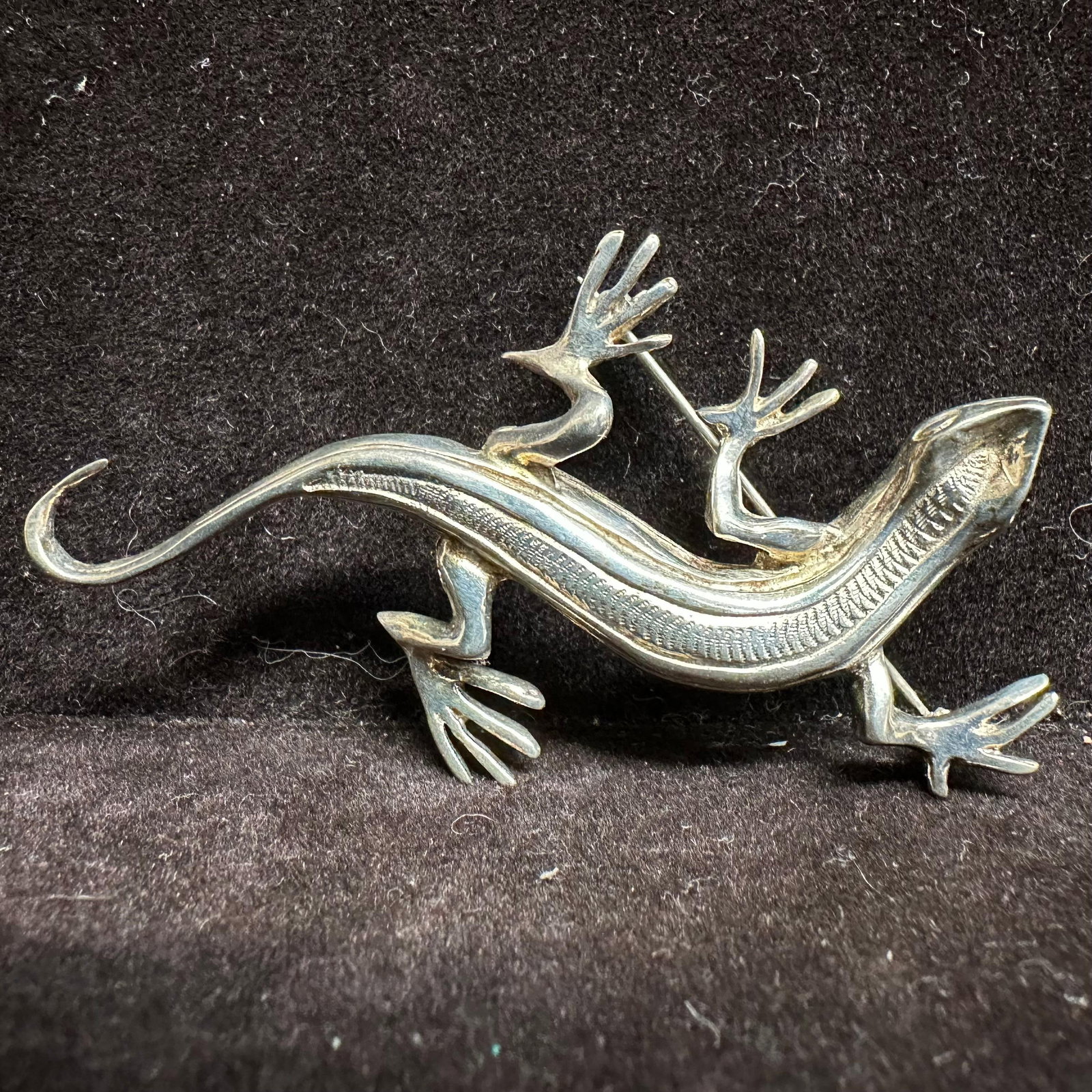 925 Solid Sterling Silver Mexico Gecko Lizard Brooch Pin L22 (1 of 7)