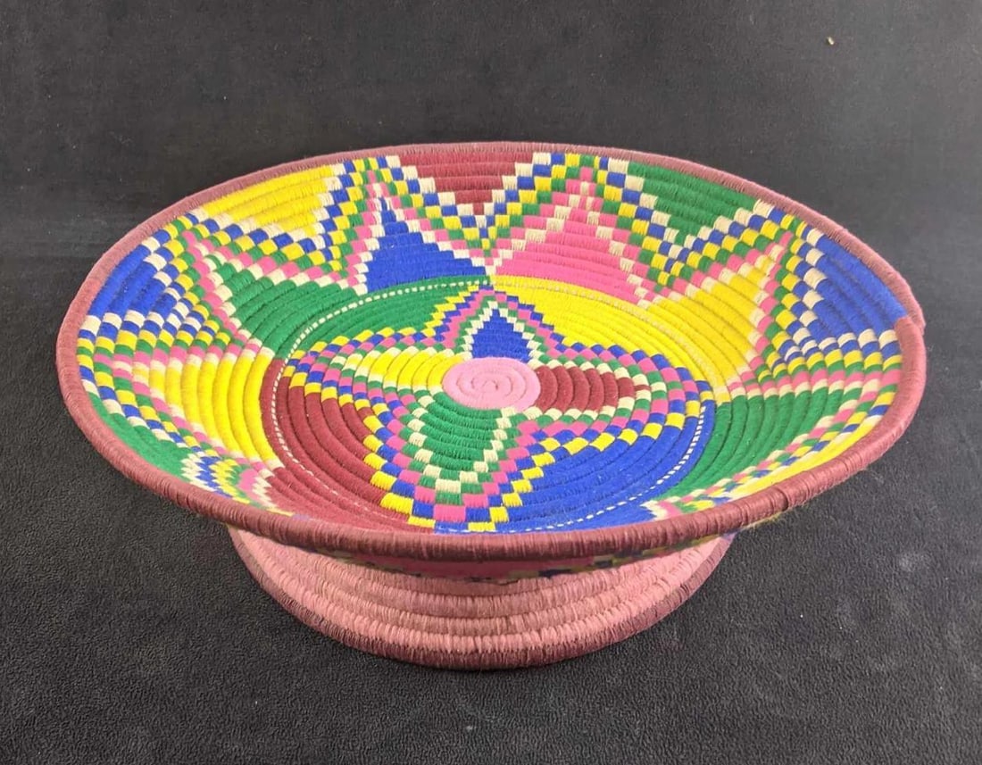 Hand Woven Basket Colorful Ethiopian Basket (1 of 5)