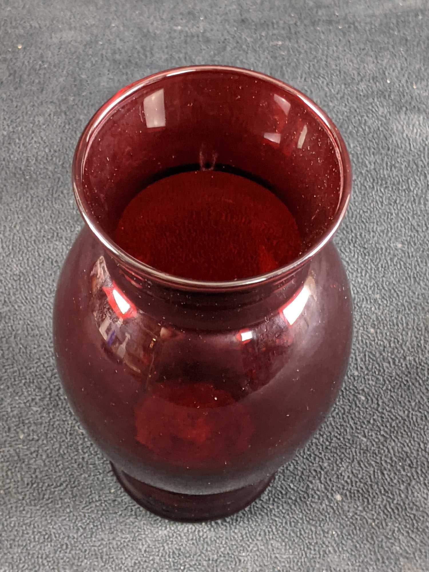Anchor Hocking Old Royal Ruby Red Vase - 2