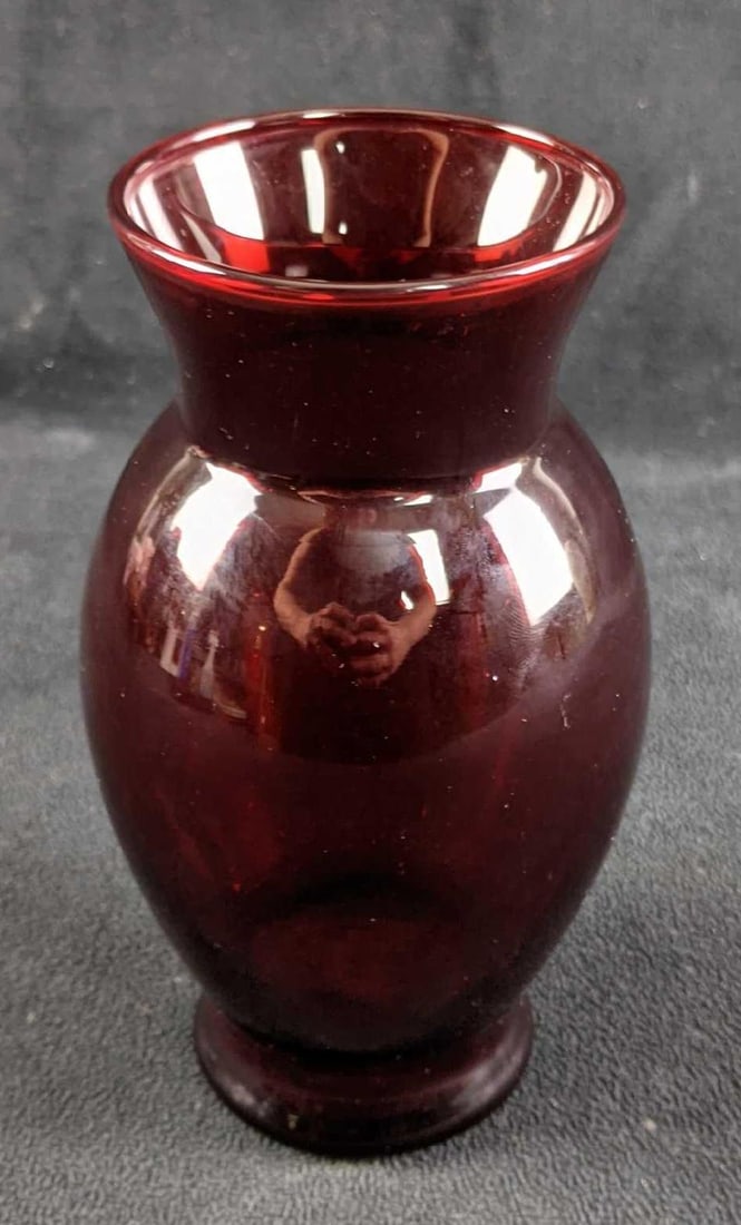 Anchor Hocking Old Royal Ruby Red Vase - 4