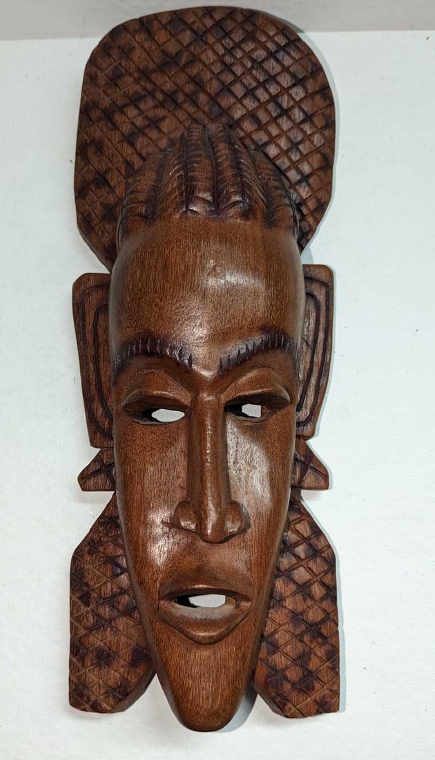 Vintage African Style Wooden Wall Art Mask (1 of 4)