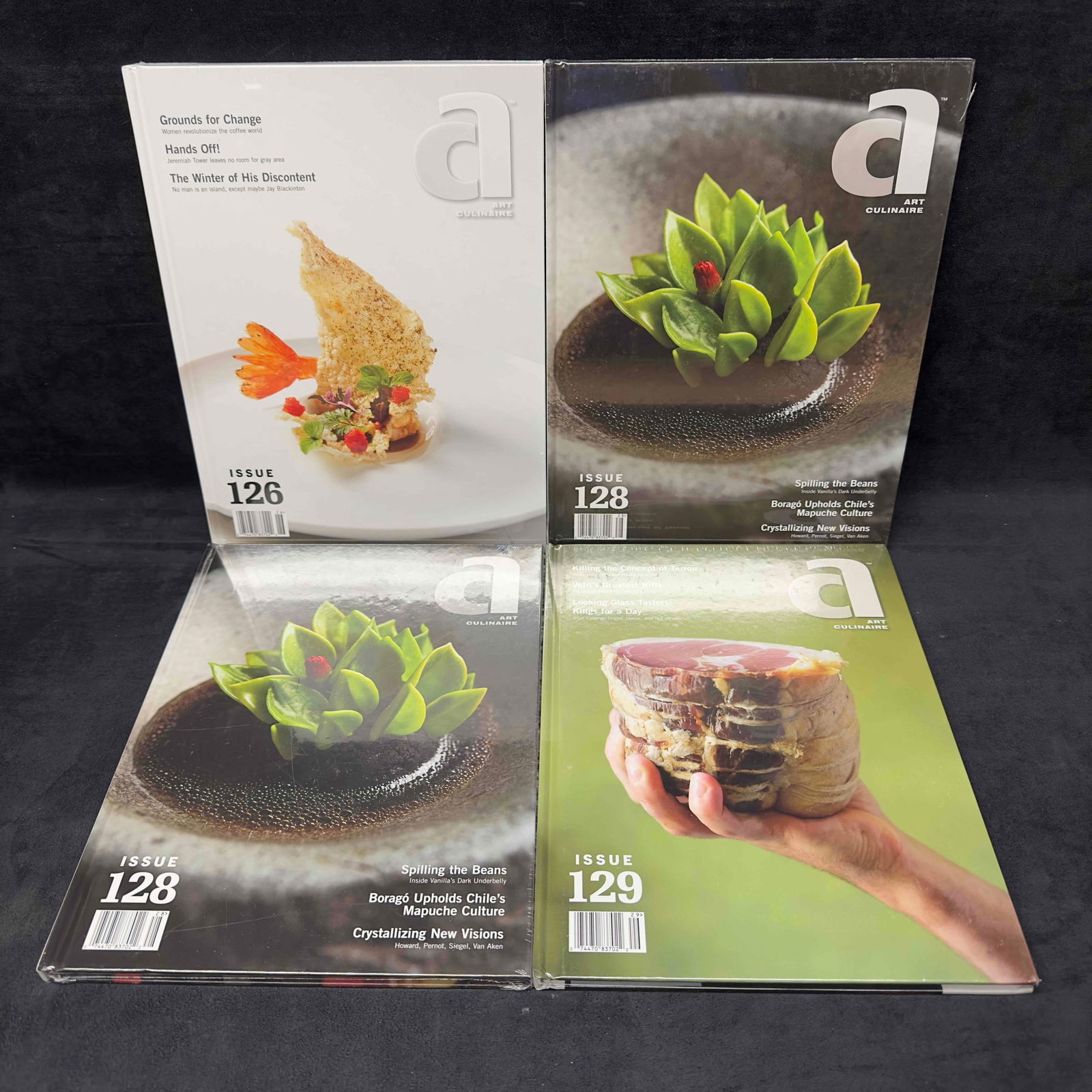 Art Culinaire International Magazine In Good Taste Issue 126 128 129 Lot of Four Issues: Art Culinaire International Magazine In Good Taste Issue 126 128 129 Lot of Four Issues. This set includes issues 126, 2-128, and 129. These books are sealed like new. These items are in good pre-owne