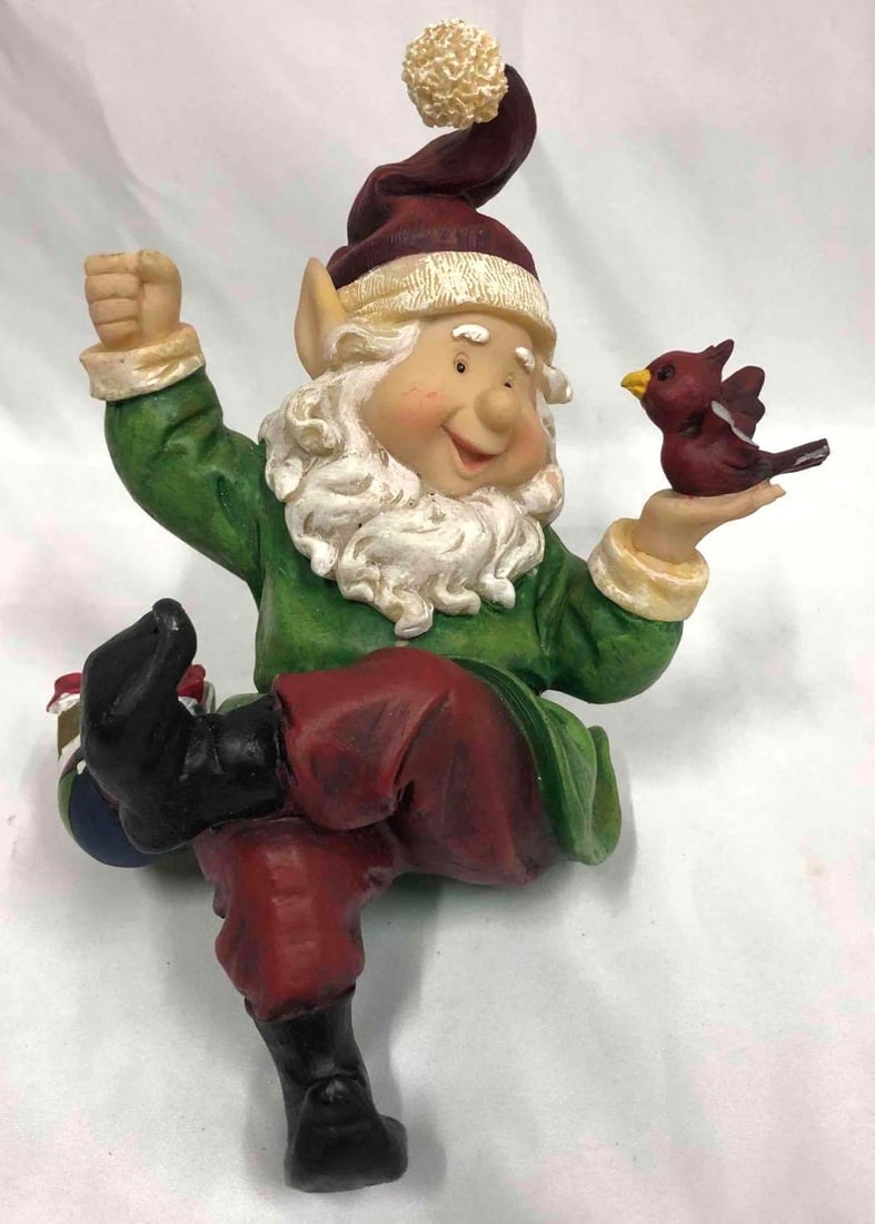 Home Interiors Christmas Elf With Bird Stocking Hanger (1 of 8)