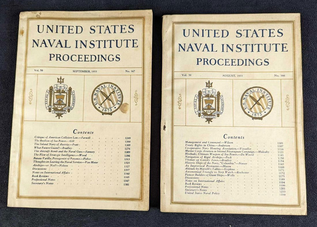 US Naval Institue Proceedings Sep & Aug 1933 (1 of 9)