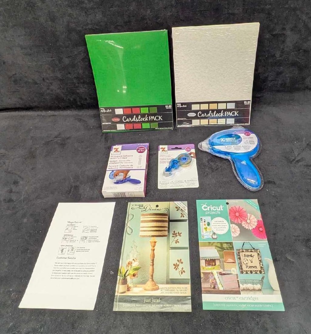 Sealed Xyron Mega Runner Permanent Adhesive Dispenser Refills And Cardstock (1 of 6)