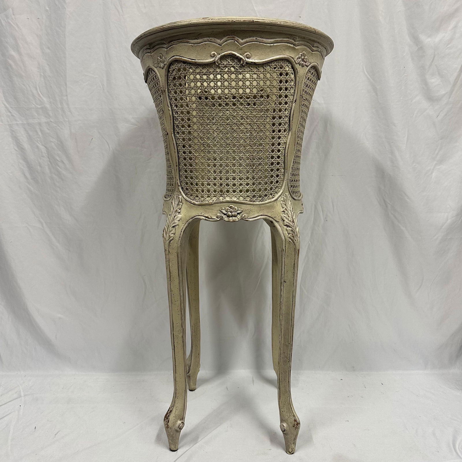 Habersham Painted Wood and Cane Planter French Jardiniere Style Stand (1 of 8)