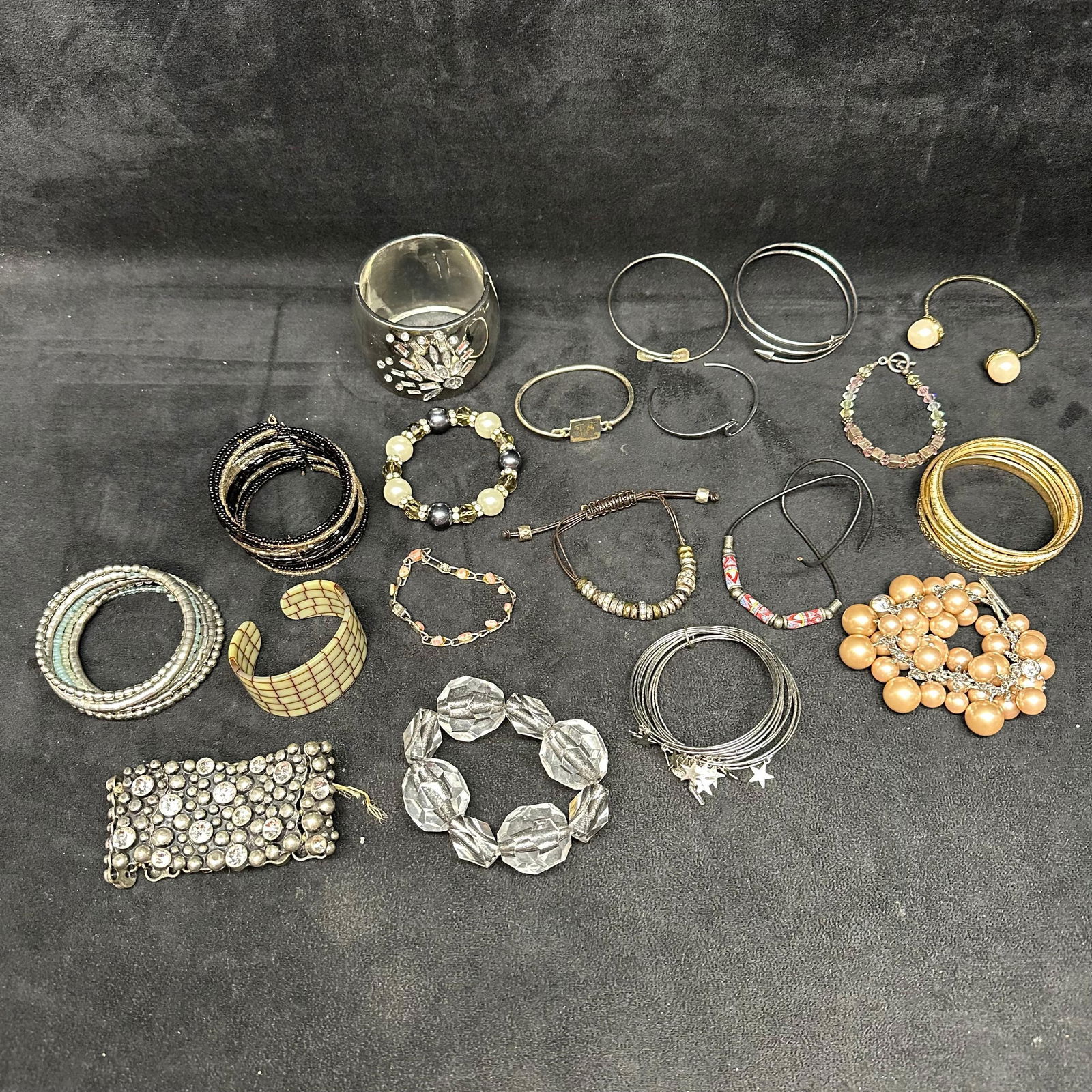 Large Assorted Costume Jewelry Lot Including Bracelets Bangles and Cuffs (1 of 9)
