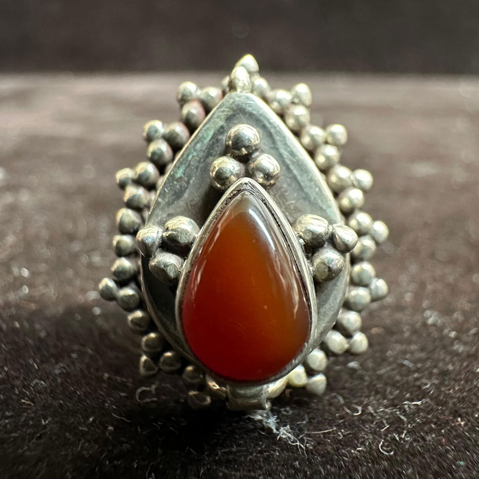 Carnelian Poison Locket Prayer Box Ring Sterling 925 Silver (1 of 13)