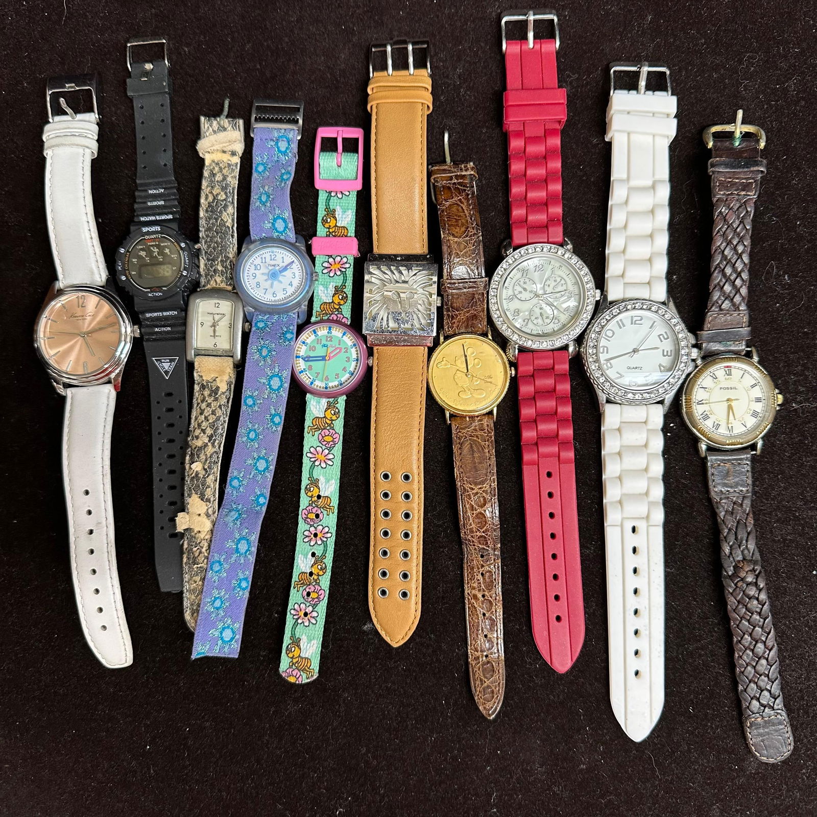 Assorted Wristwatch Lot Including Anne Klein Fossil Kenneth Cole Disney and Fashion Watches (1 of 9)