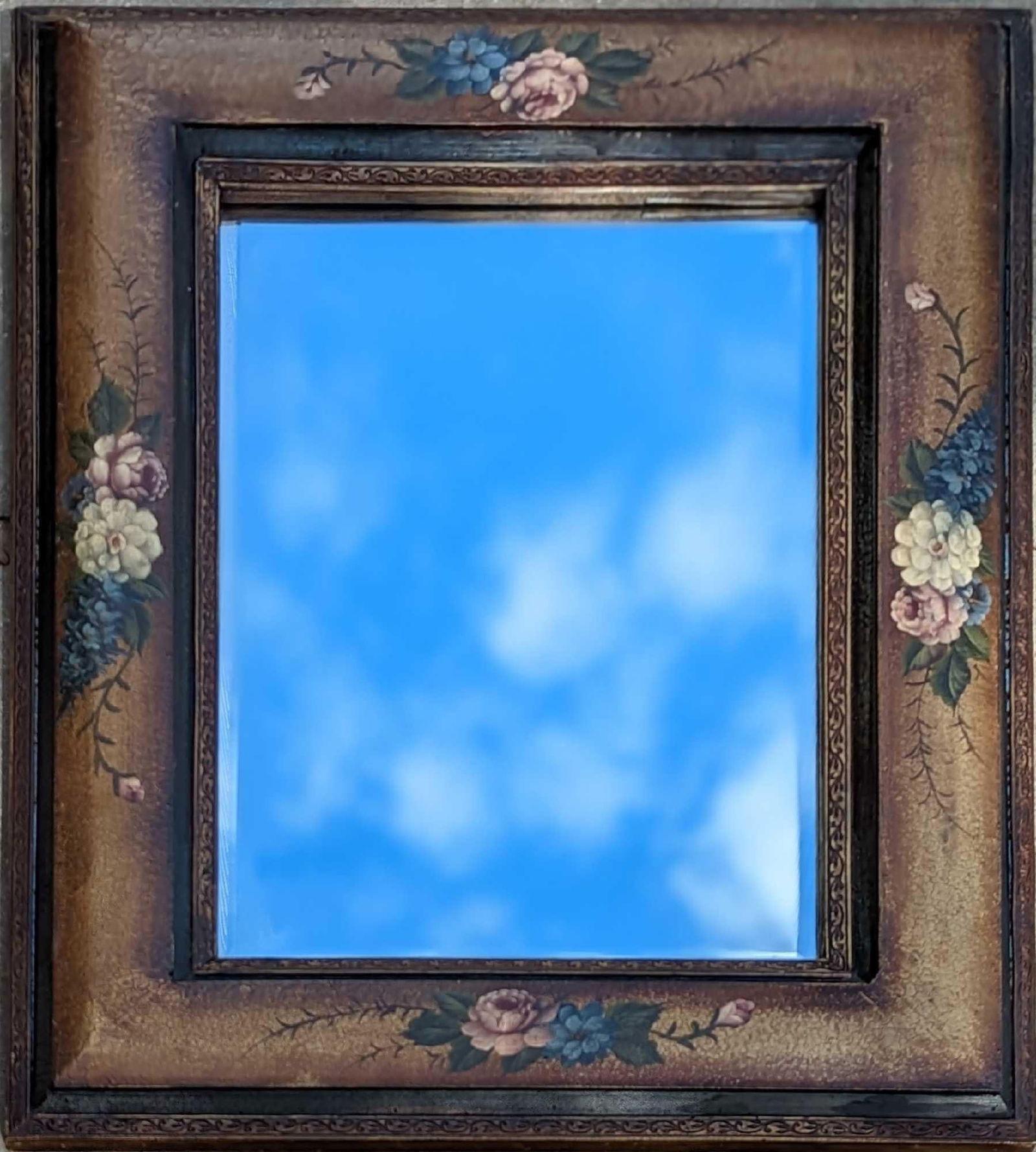 Vintage Style Replica Rose Wall Mirror (1 of 4)