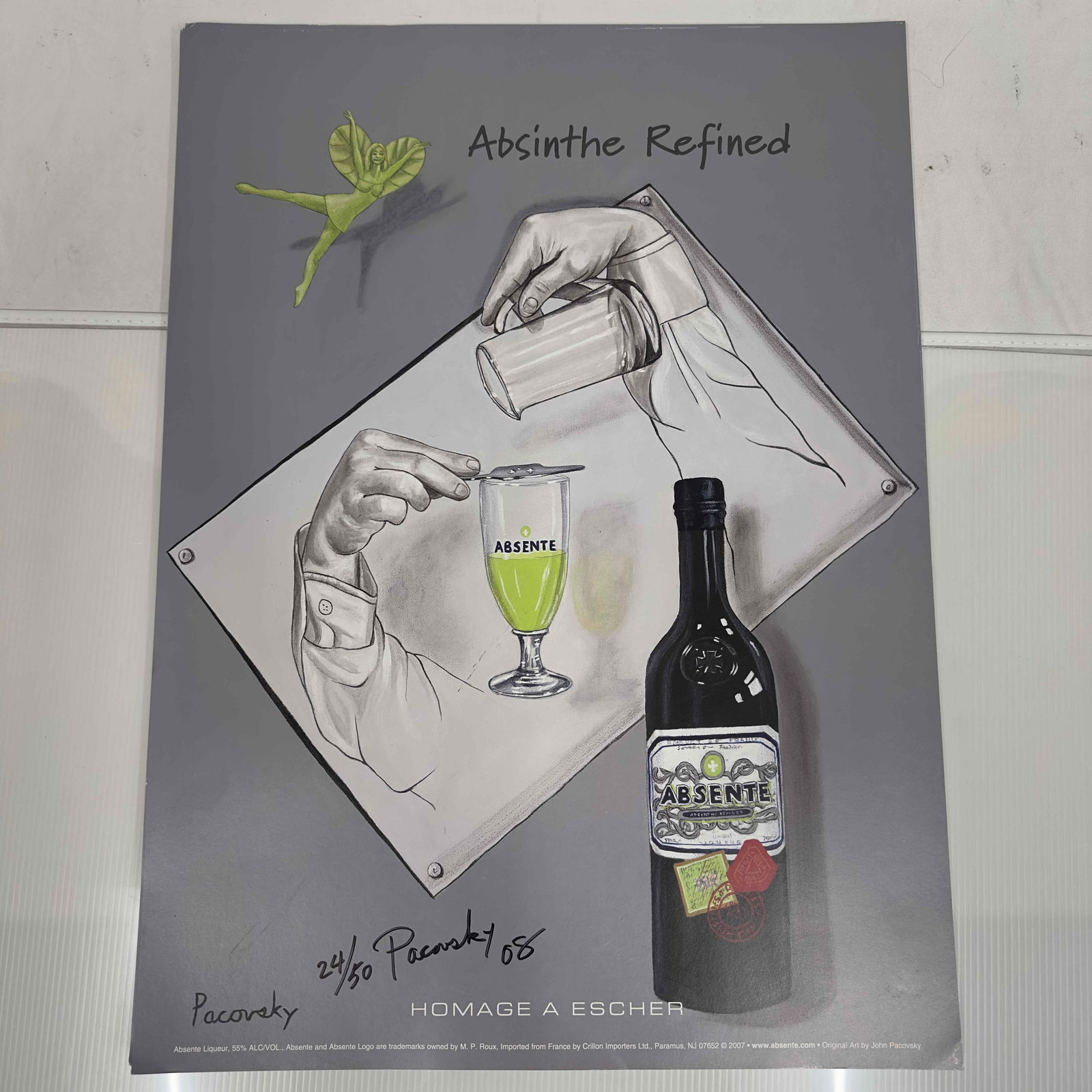 Absinthe Refined Ad Poster Homage A Escher by John Pacovsky Hand Signed Numbered Collection 27 (1 of 6)