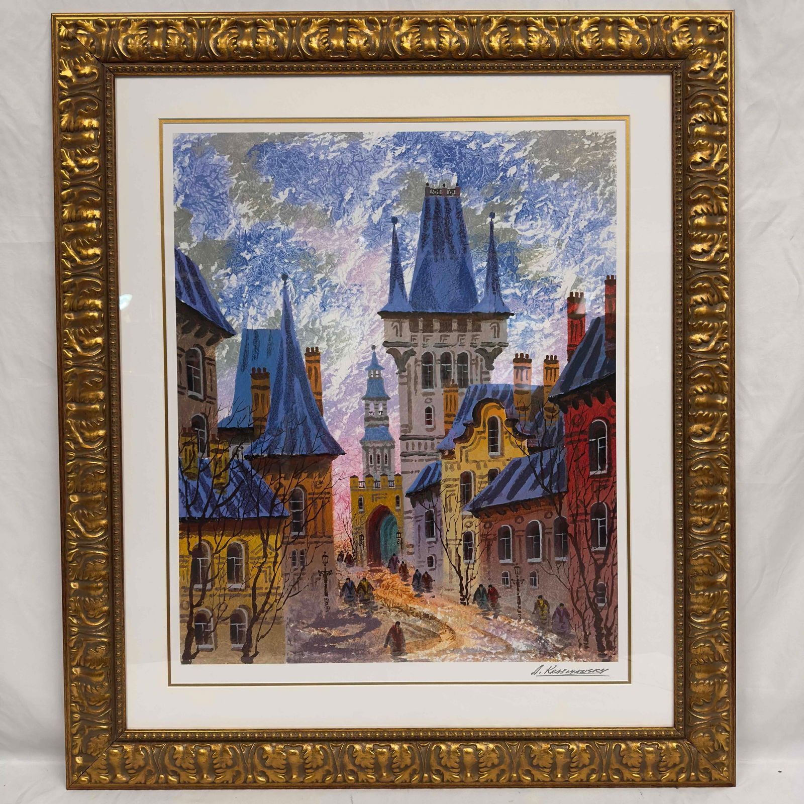 Street of Old Prague Anatole Krasnyansky Seriolithograph on Woven Paper Framed: Street of Old Prague Anatole Krasnyansky Seriolithograph Framed. Seriolithograph in color on wove paper. Signed in the plate. Includes original Park West Certificate of Authenticity. This item is in l