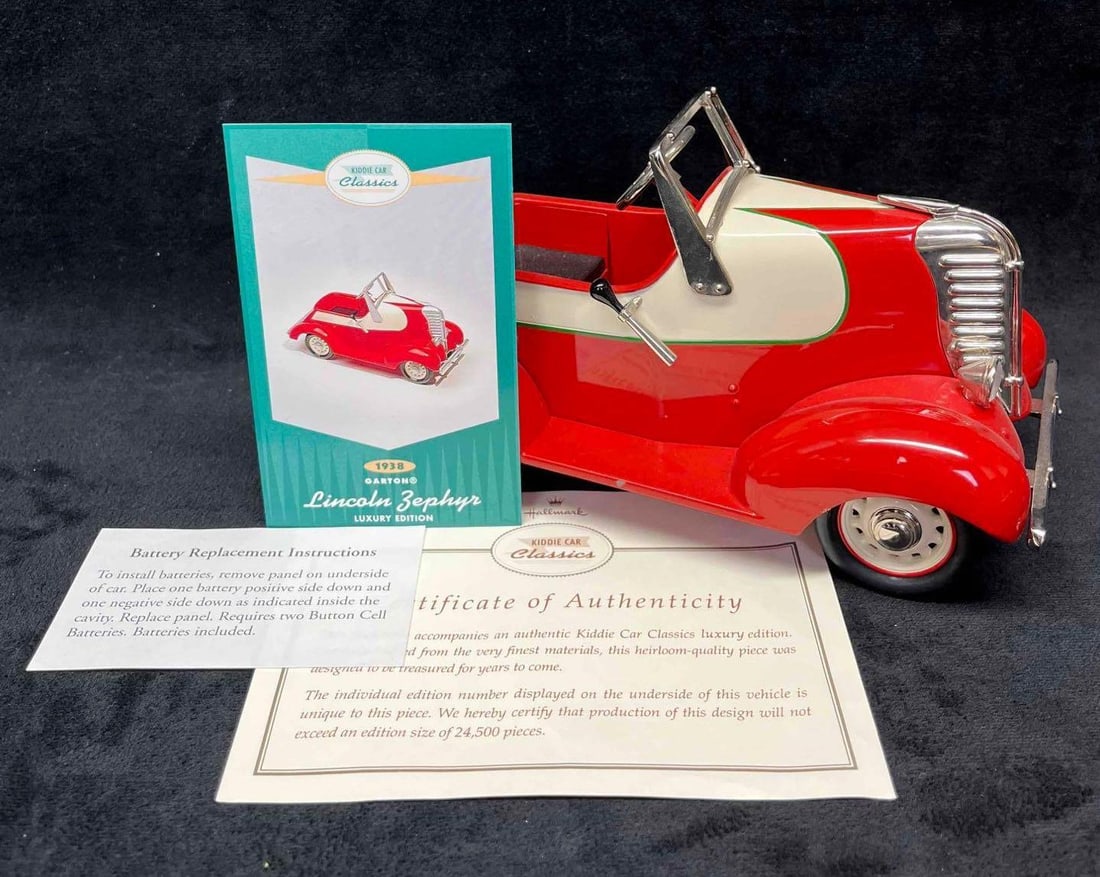 1997 Kiddie Car Classic "Garton 1938 Lincoln Zephyr" With COA & Hallmark Card (1 of 13)