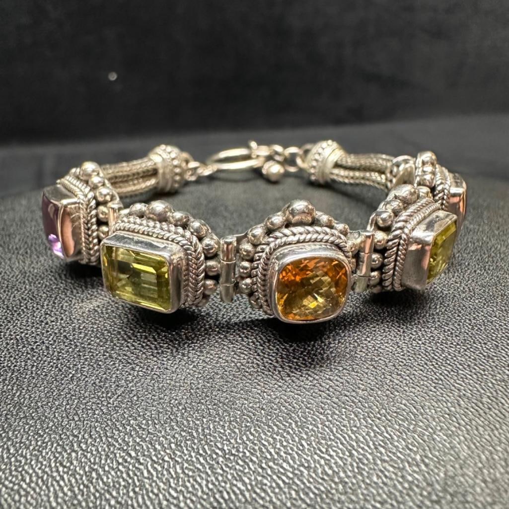 Sterling Multi-Stone Indonesian Bracelet (1 of 4)