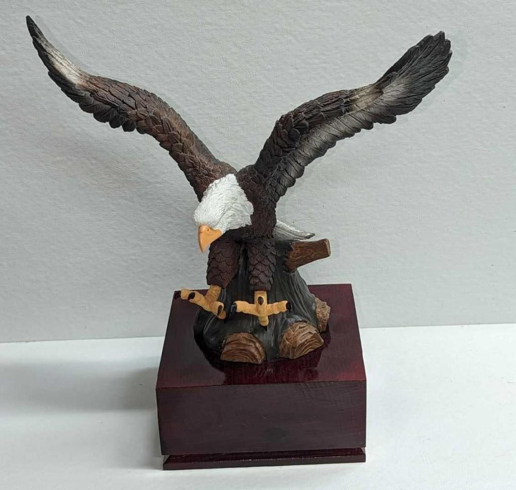 Hand Painted Resin Bald Eagle On Base (1 of 7)