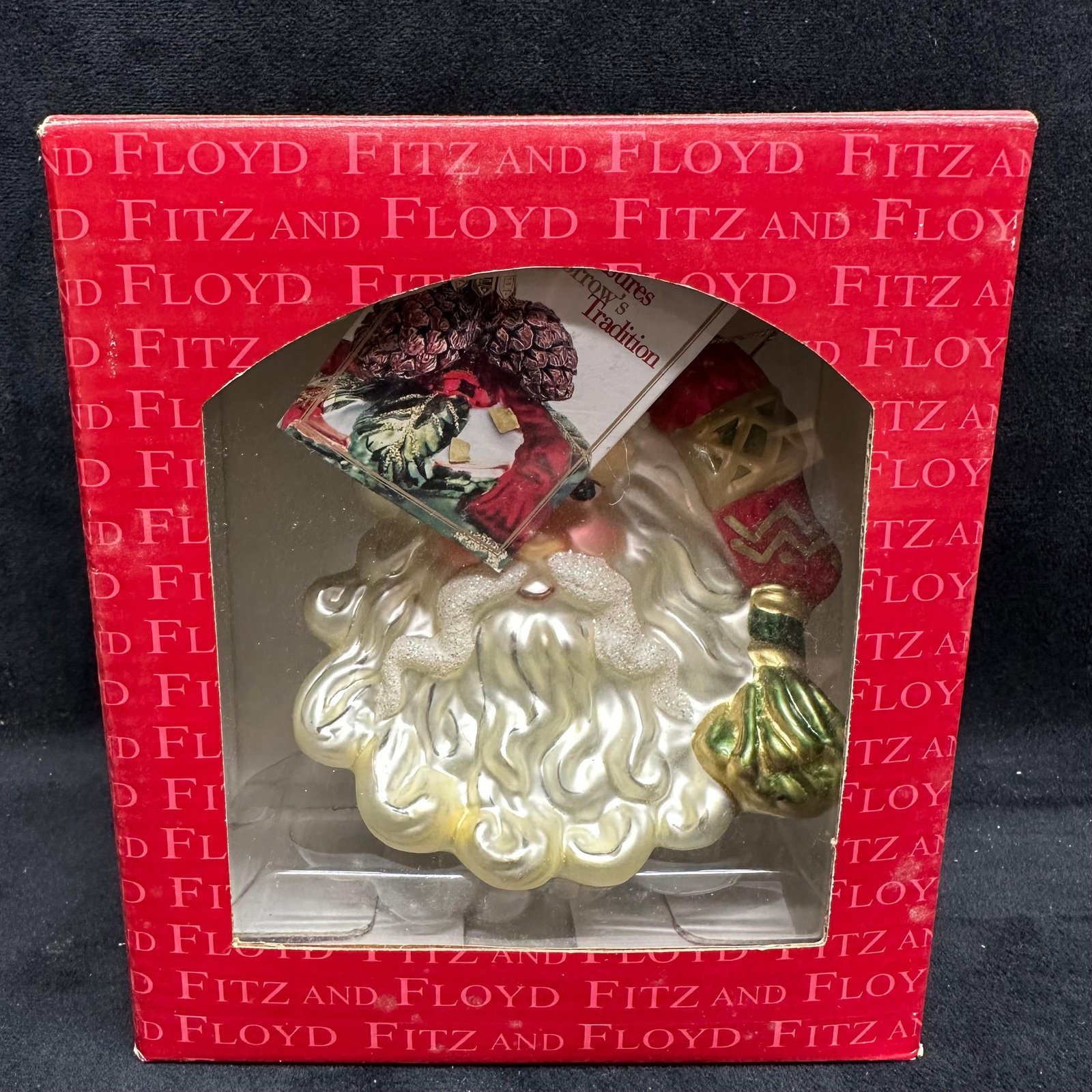 Fitz and Floyd Santa Head Glass Ornament (1 of 5)