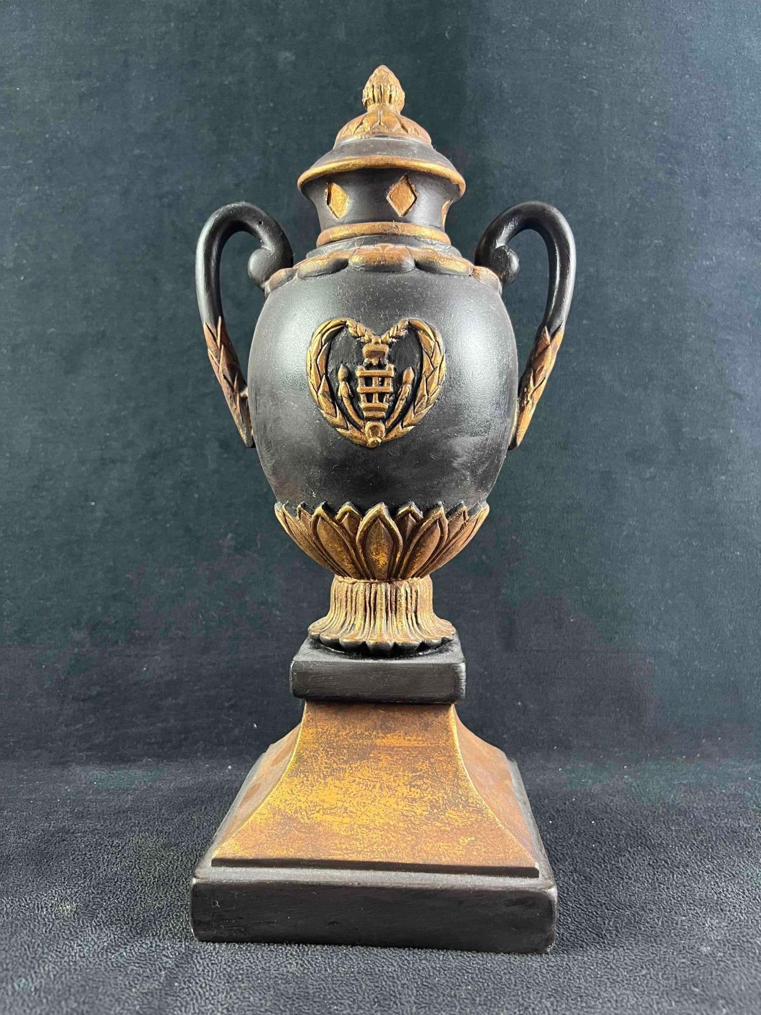 Roman Inspired Vase Black and Gold Vase (1 of 8)