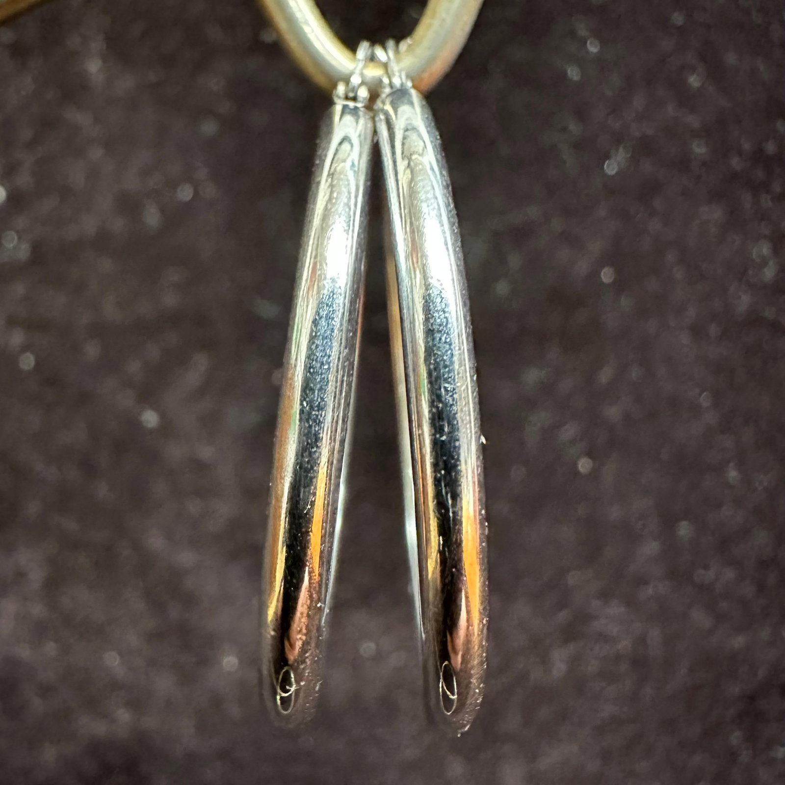 14K White Gold Silver Tone Hoop Earrings (1 of 8)