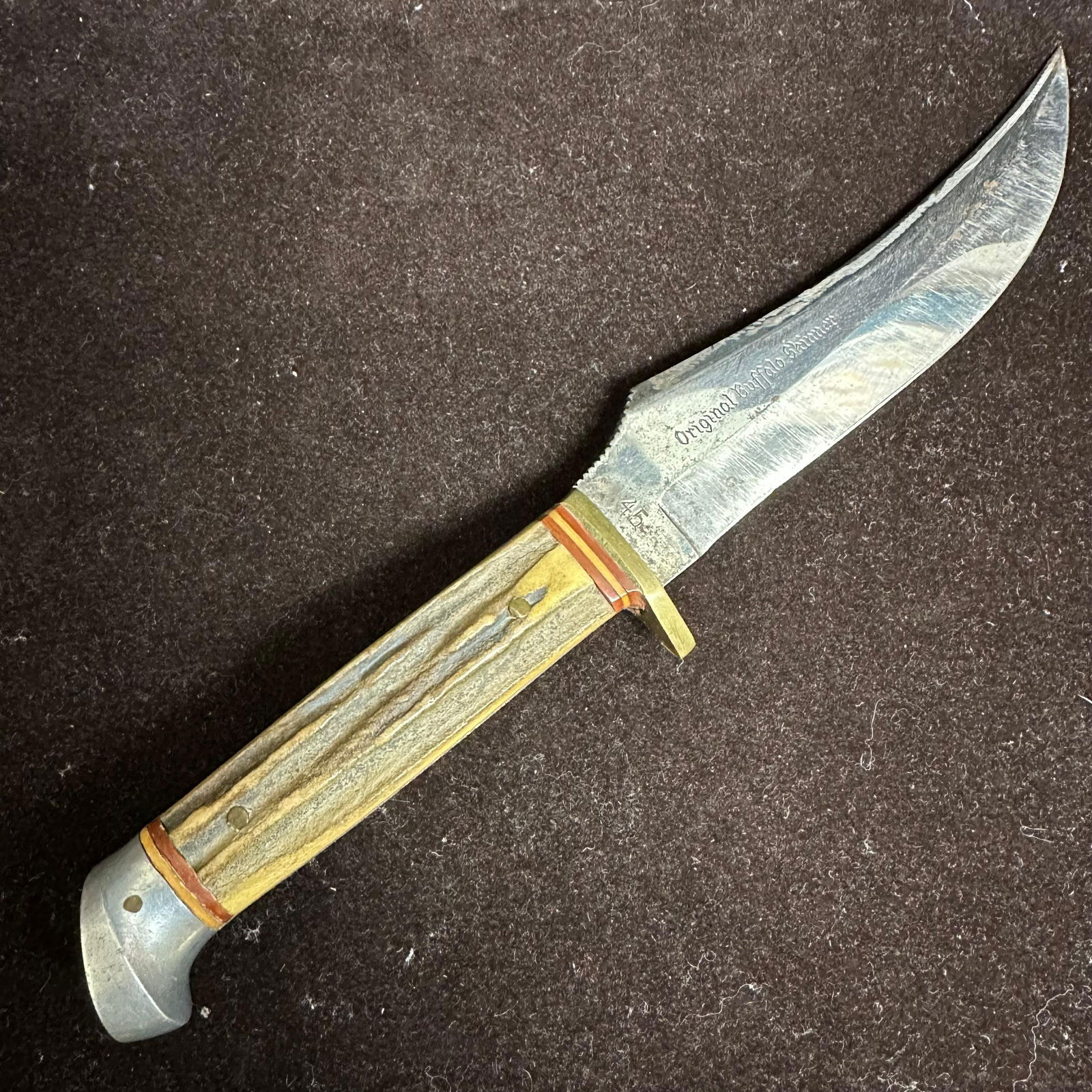 Vintage Solingen Original Buffalo Skinner Stag Handle Hunting Knife Model 45 (1 of 11)